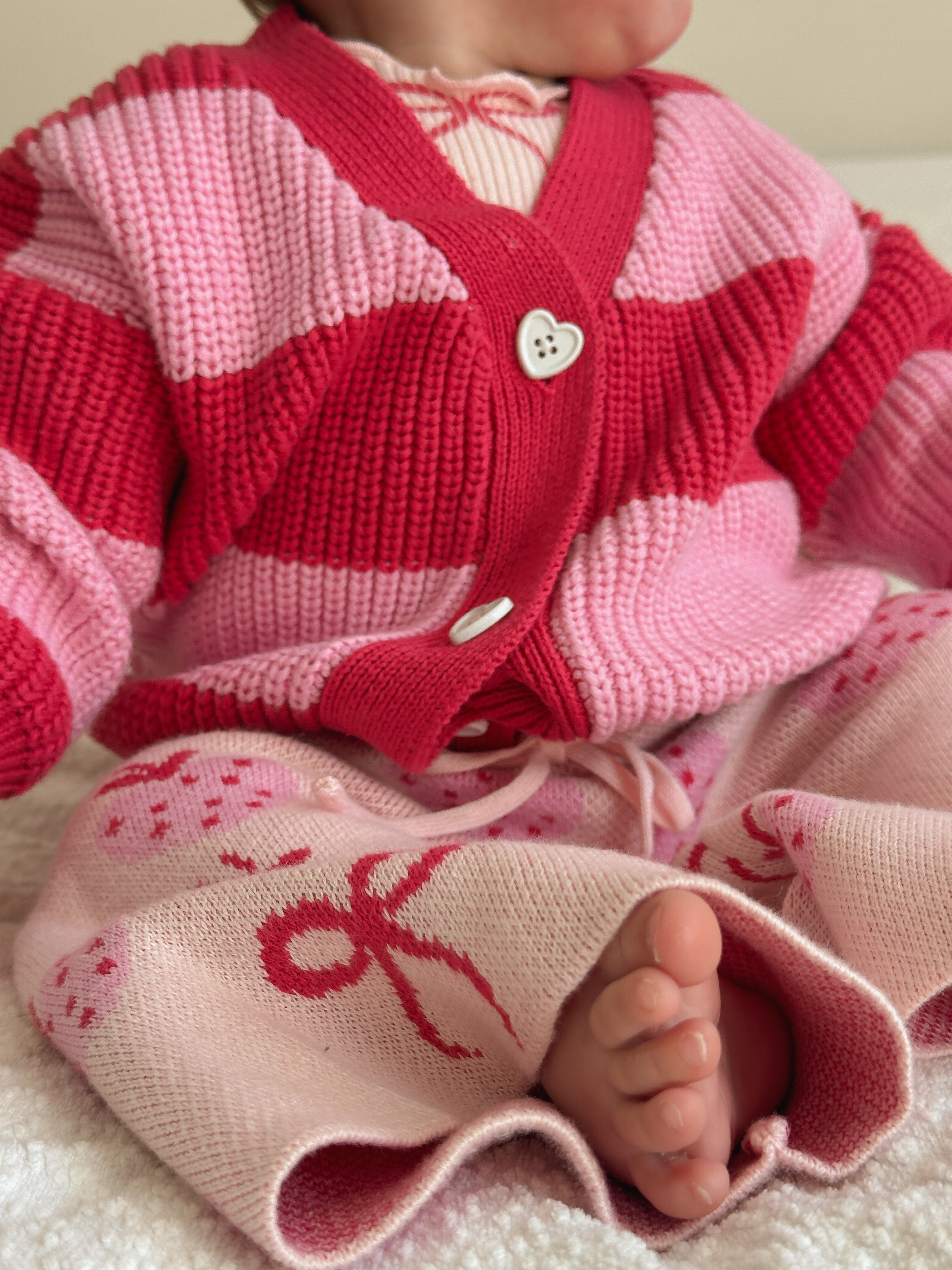 Chunky Knit Raspberry Cardigan