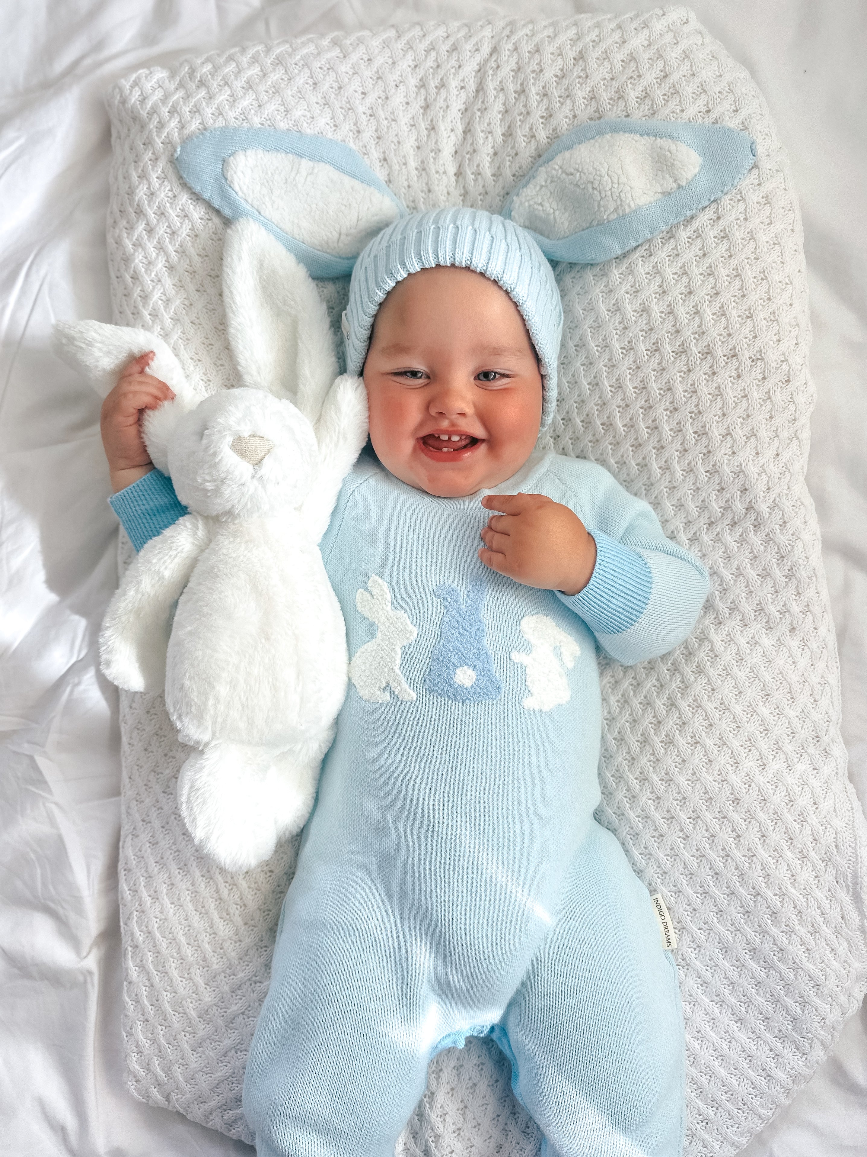 Bunny Boucle Romper - Sky