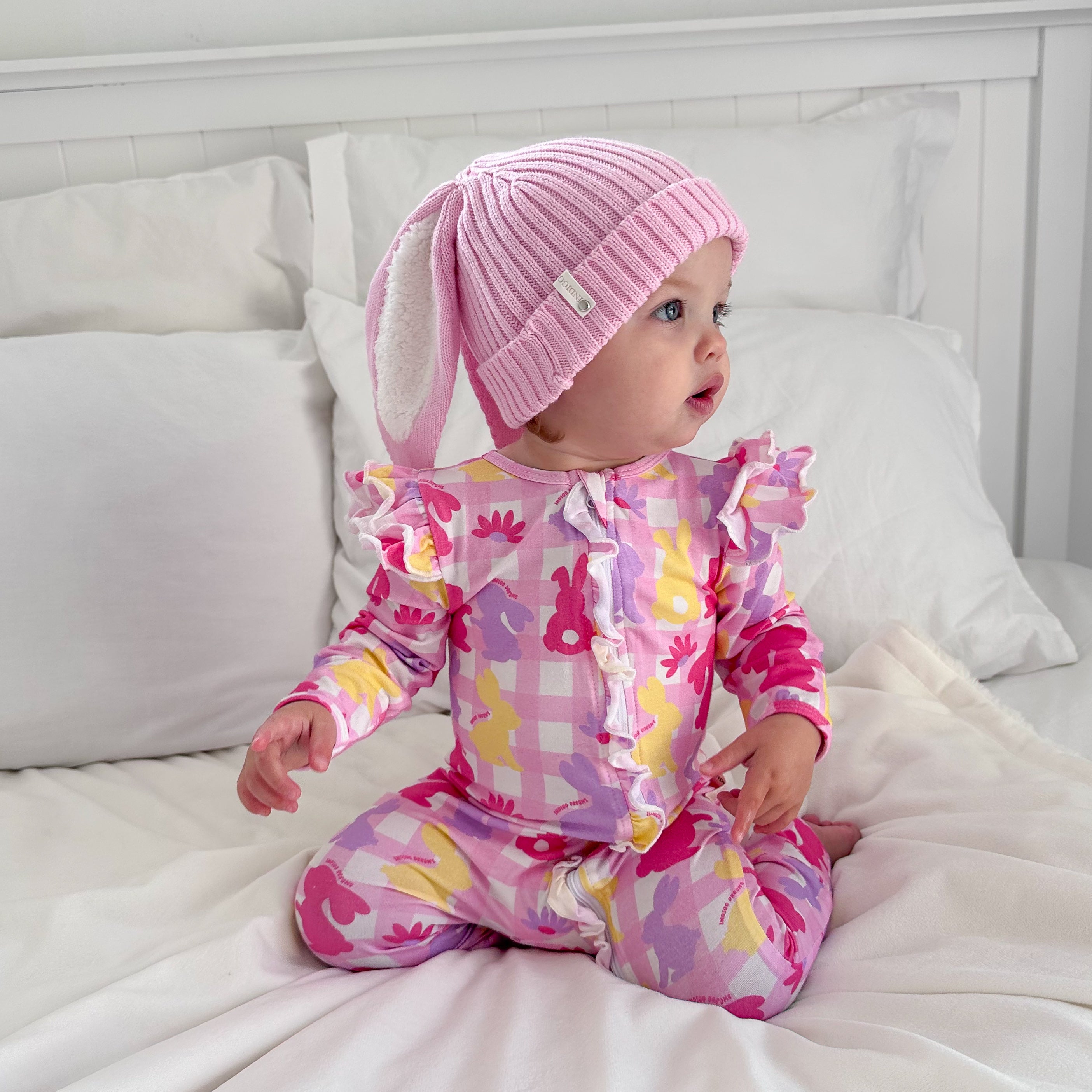 Bunny Ruffle Onesie - Blossom
