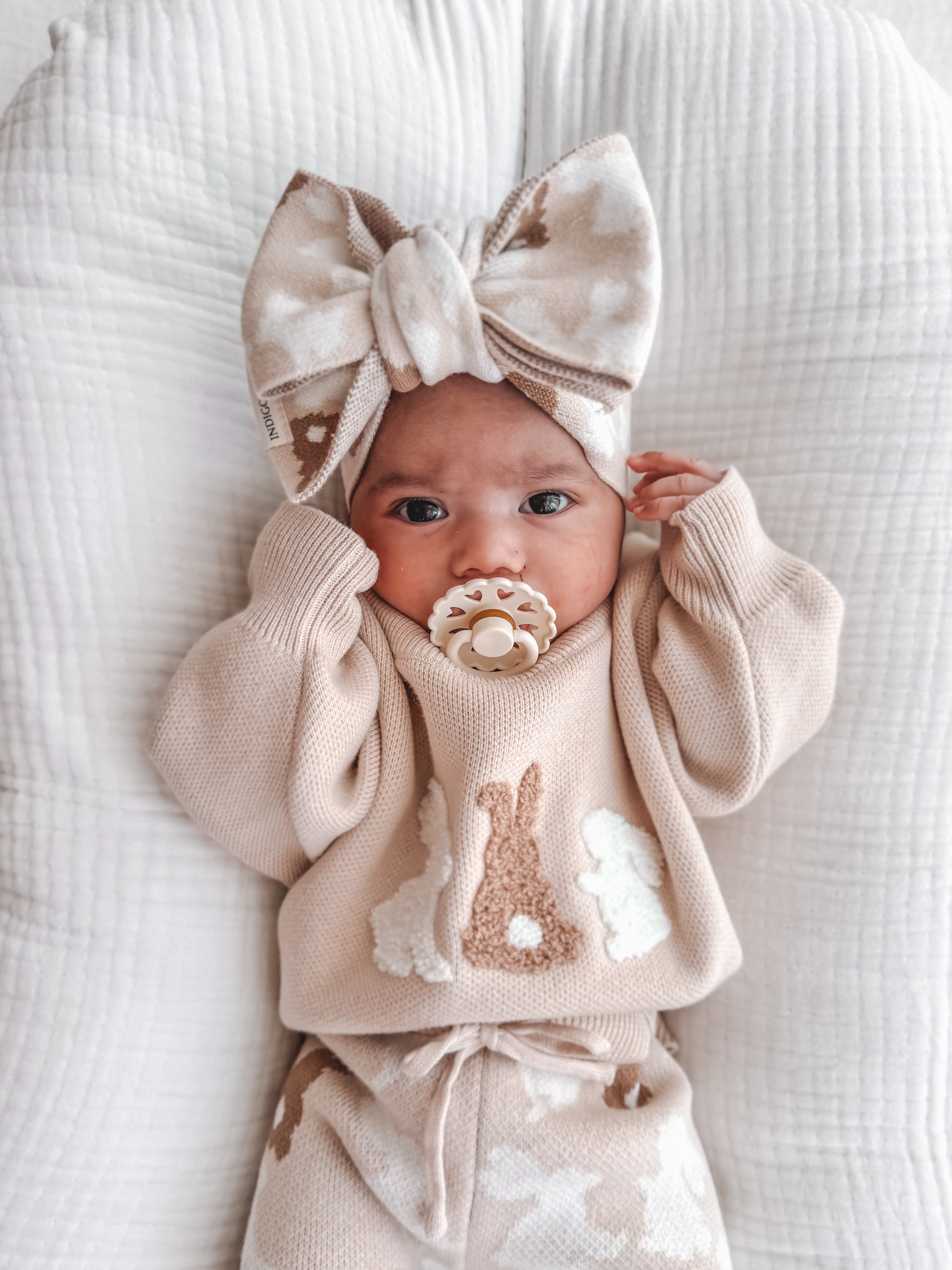 Bunny Knit Headband - Biscuit