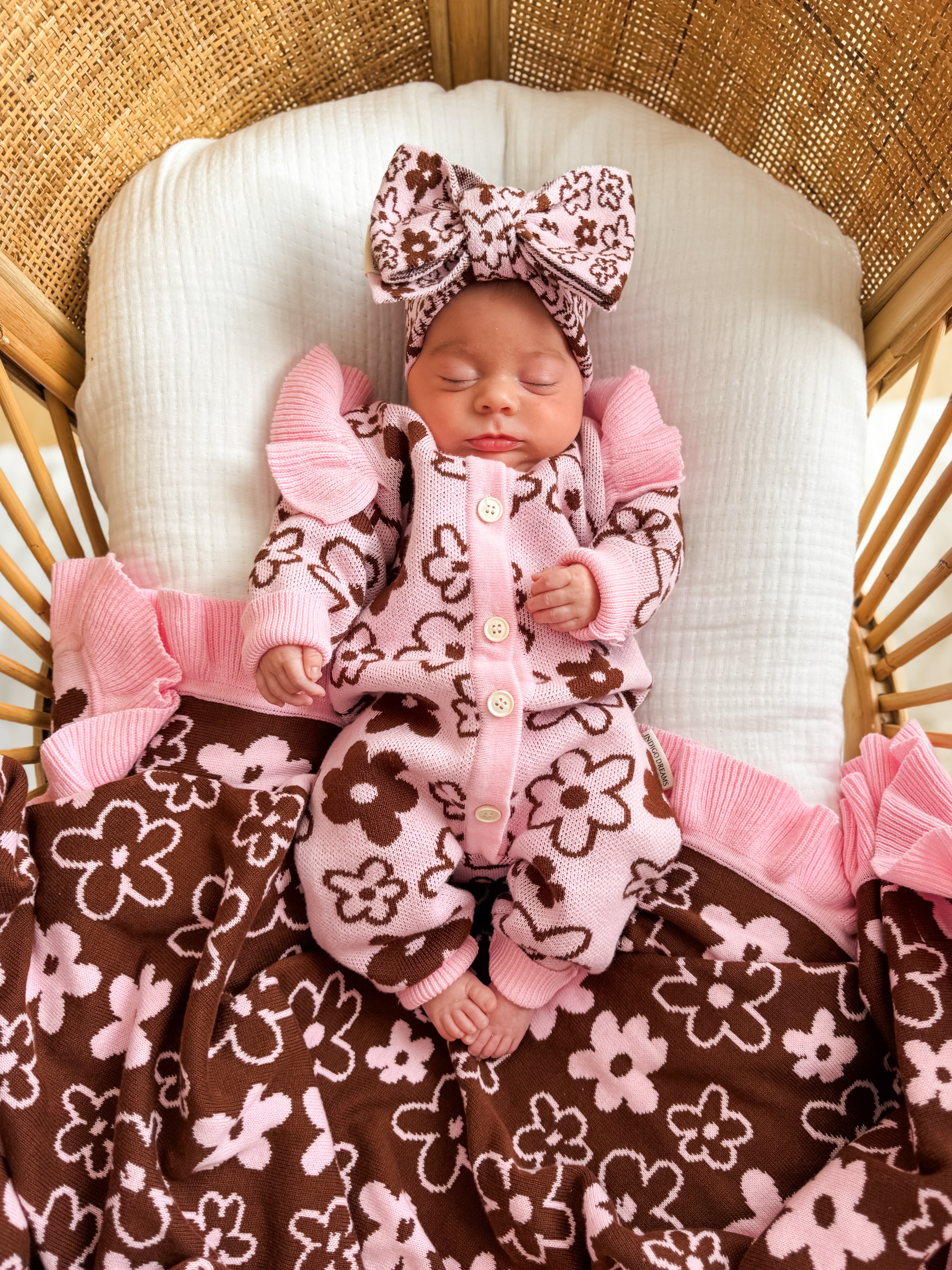 Romy Frill Romper - Cocoa & Blossom