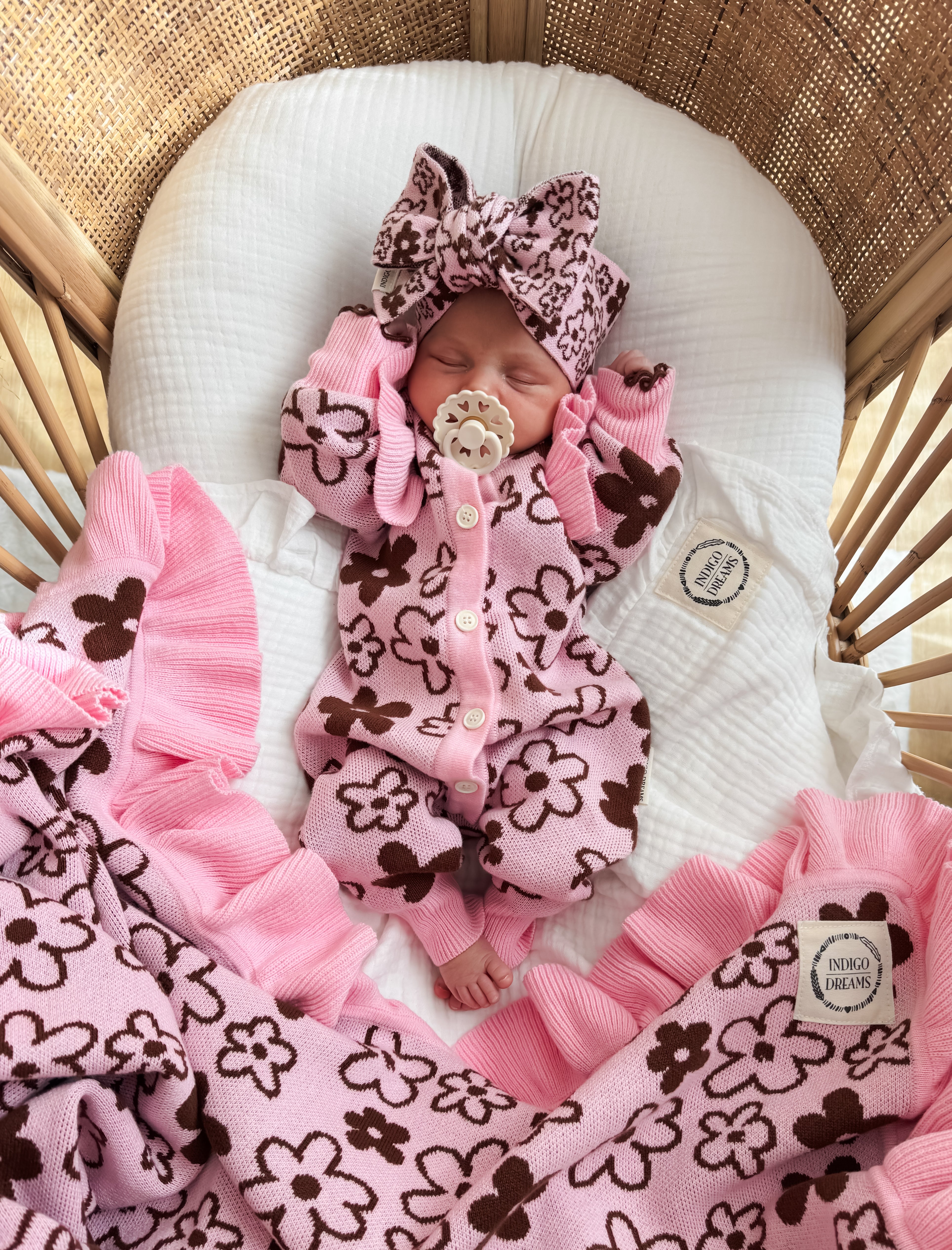 Romy Frill Romper - Cocoa & Blossom