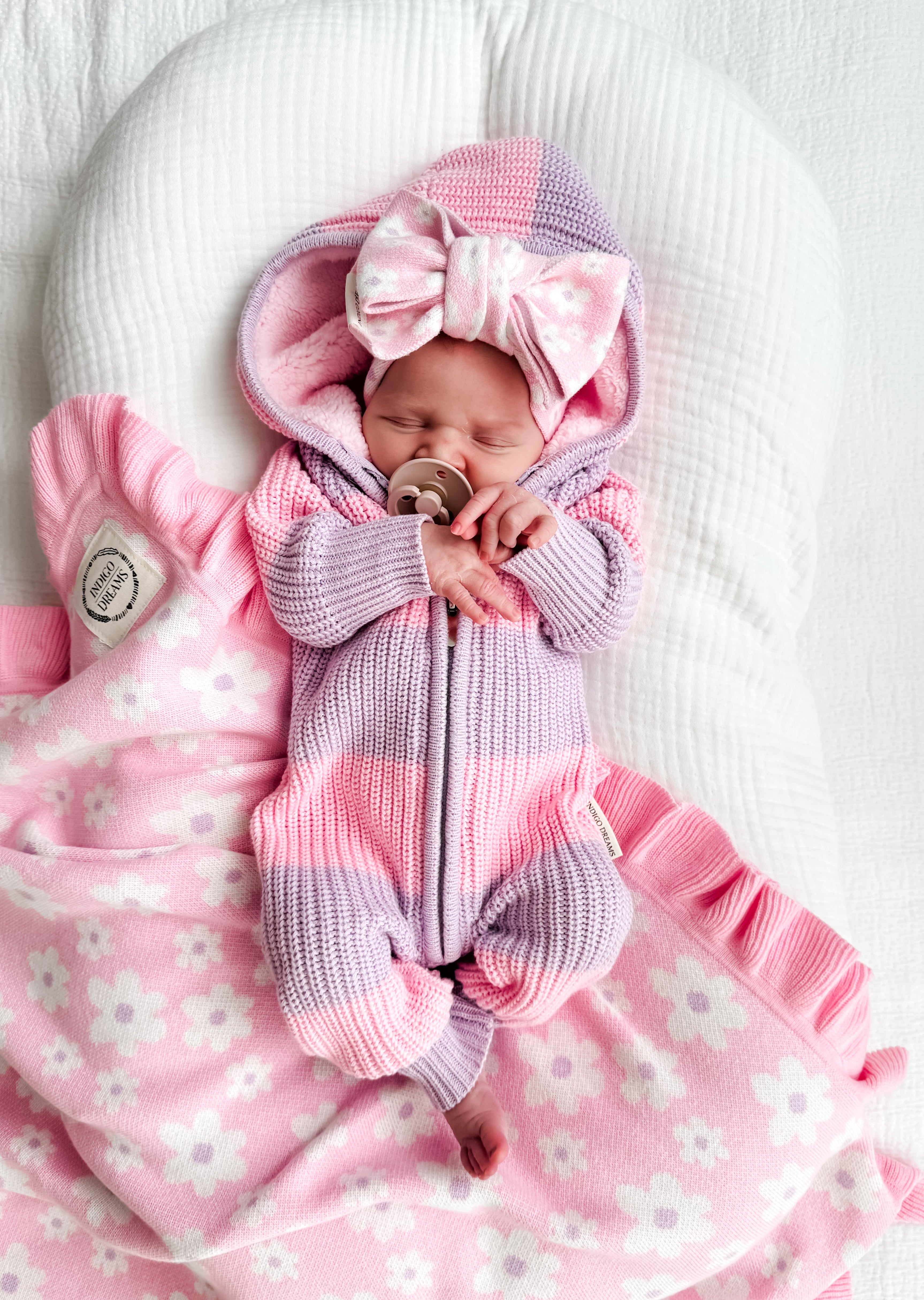 Posie Chunky Knit Sherpa Hooded Romper