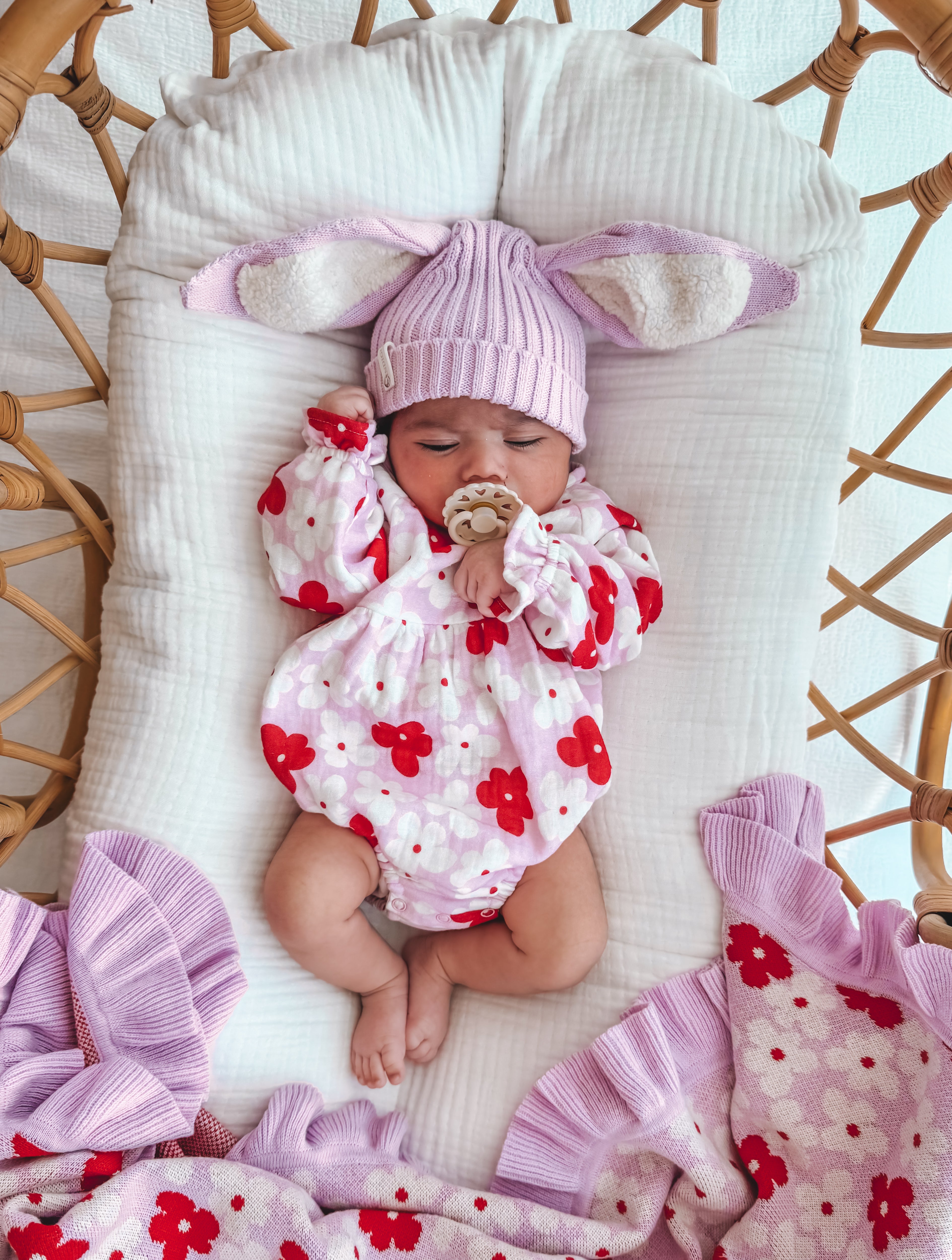 Lila Frill Sleeve Bubble Romper - Poppy
