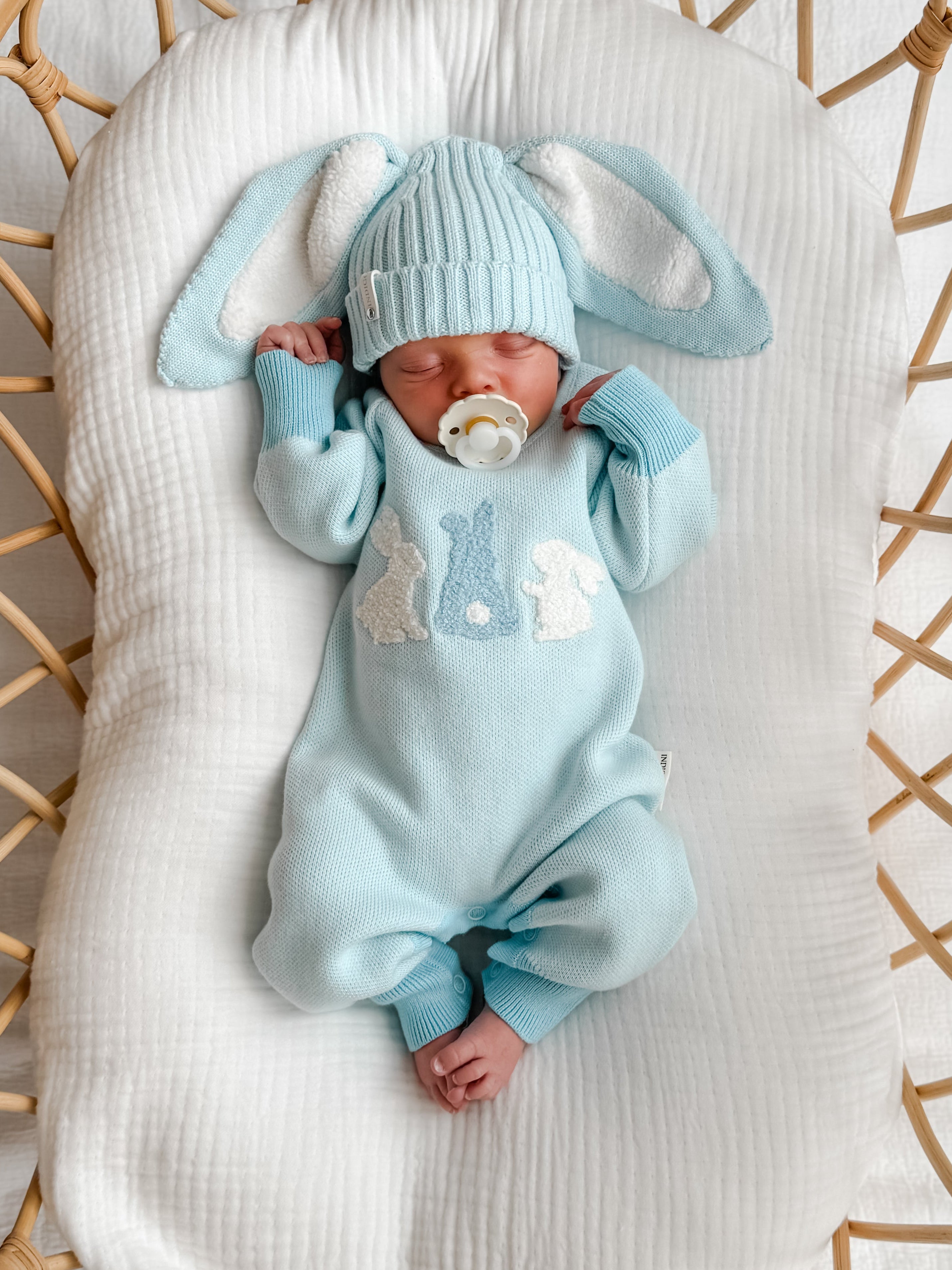 Bunny Boucle Romper - Sky
