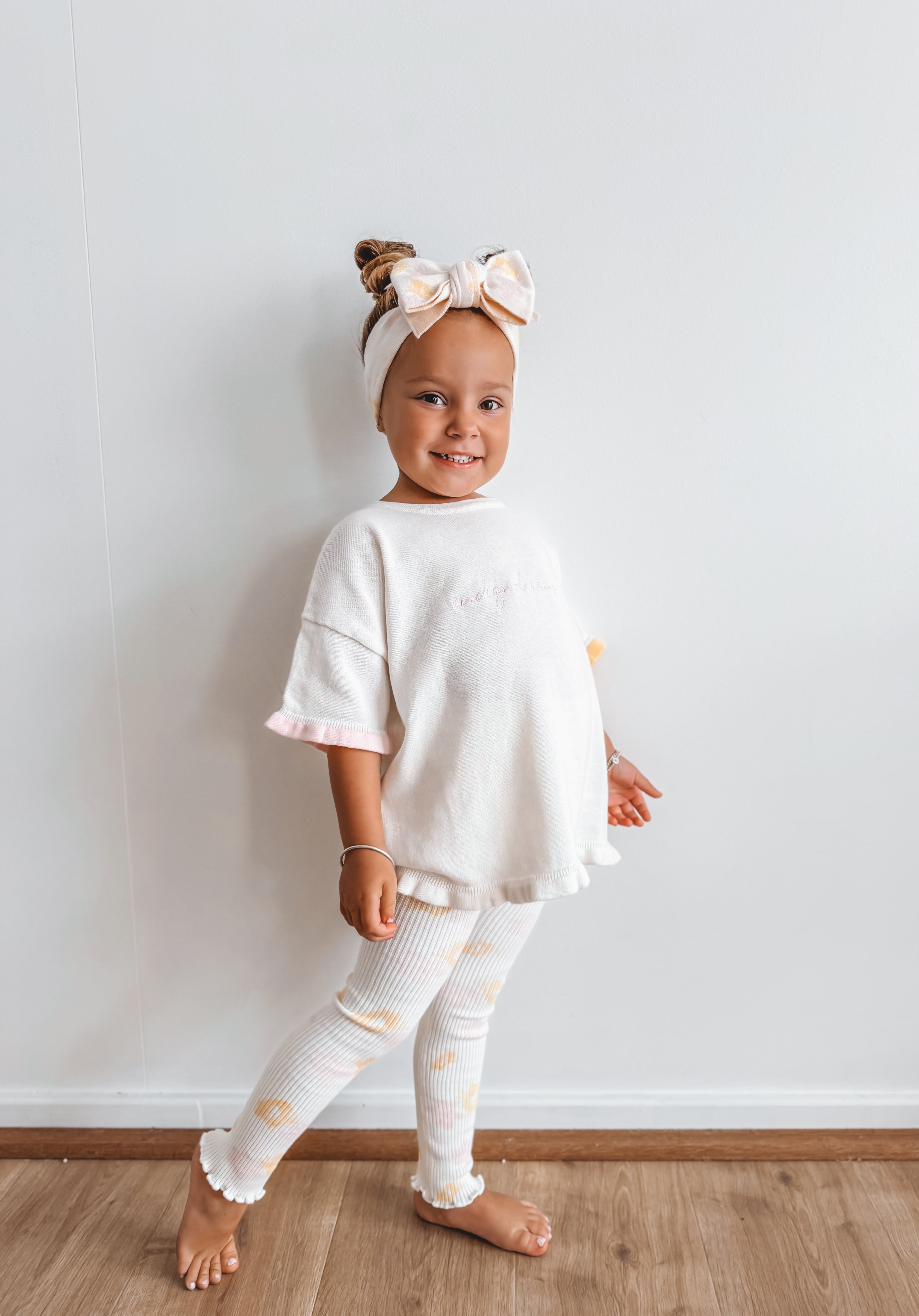 Honey Blossom Frill Knit Leggings