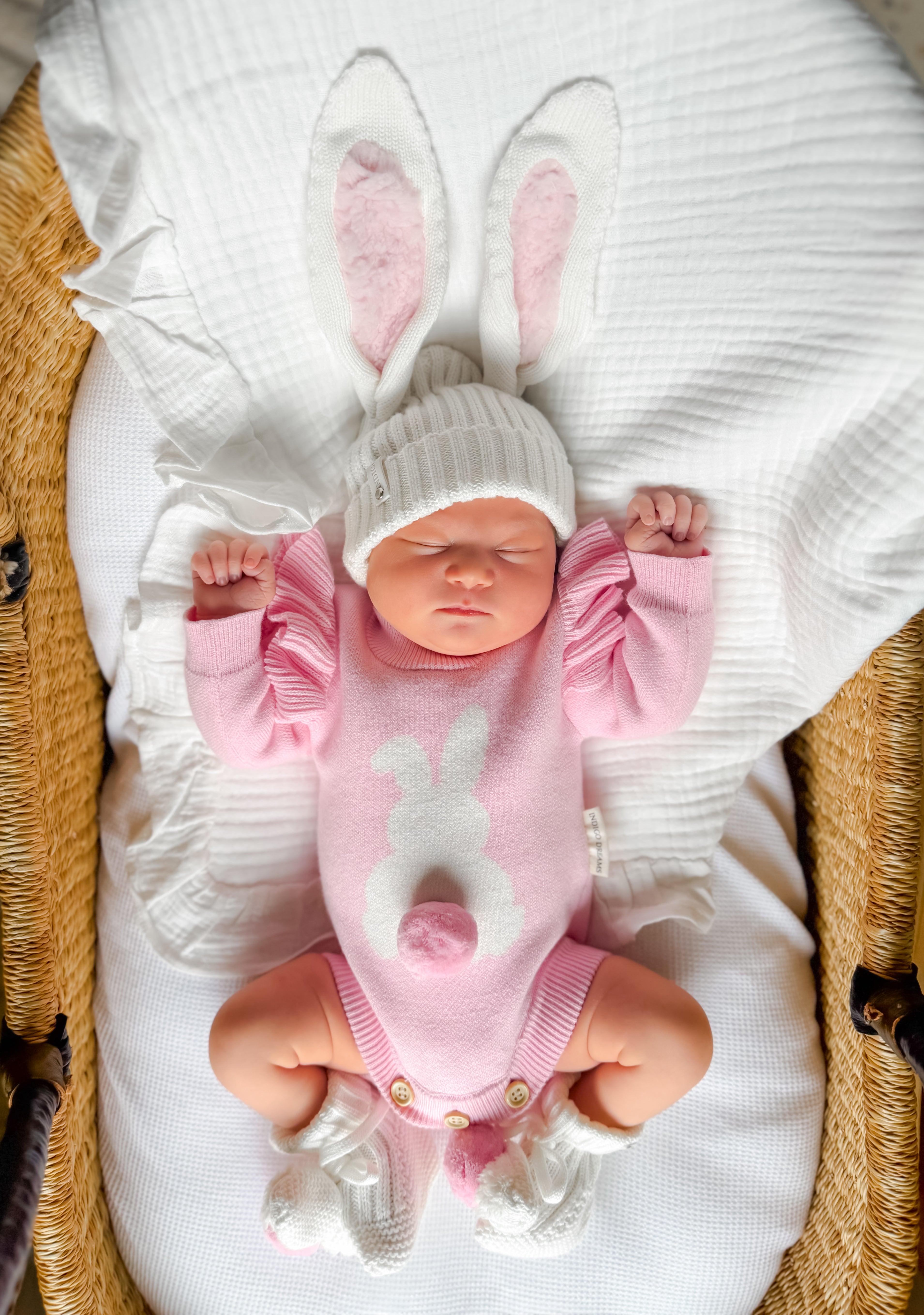 Bunny Pom Romper - Blossom