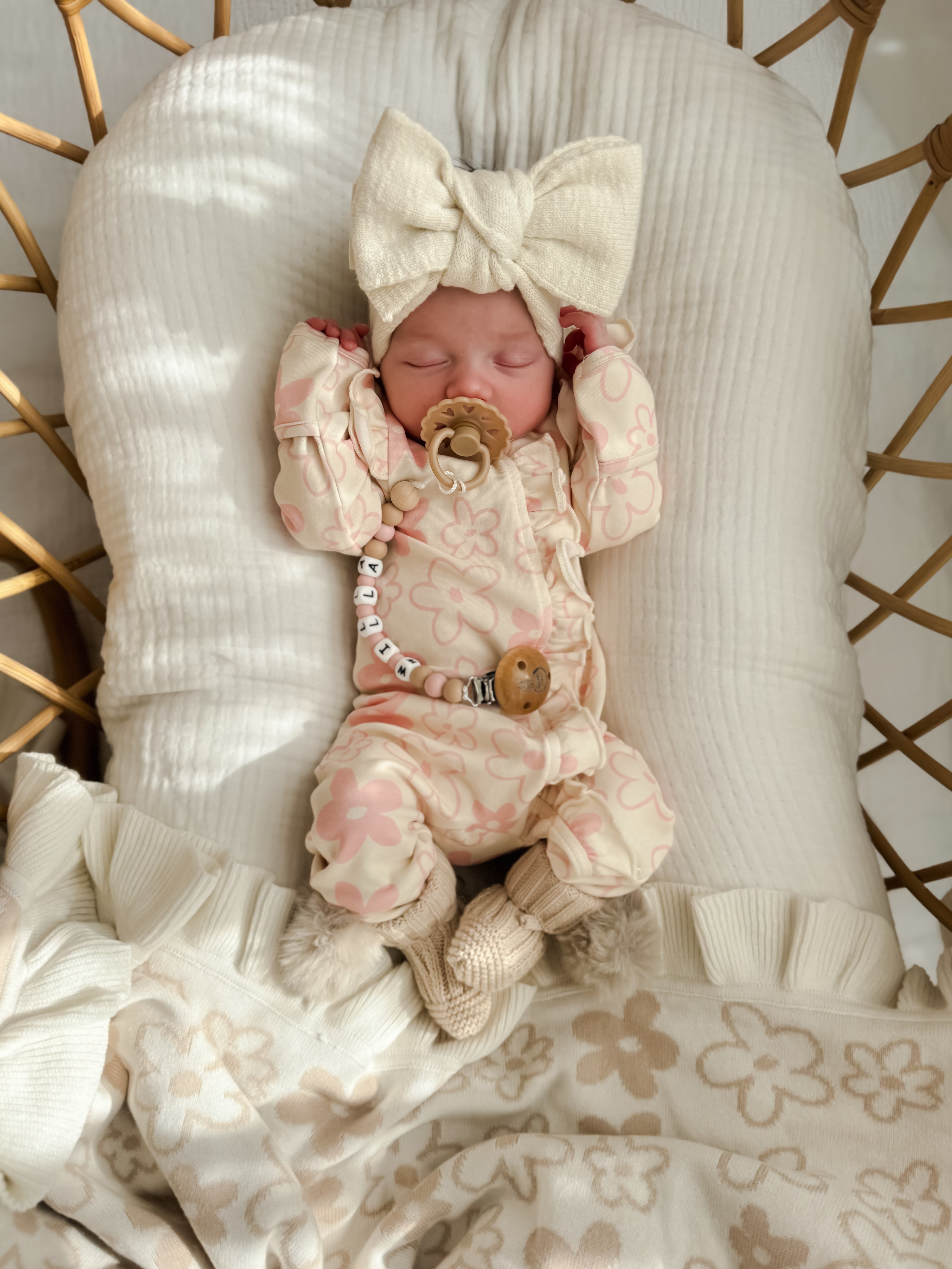 Romy Frill Reversible Blanket - Almond