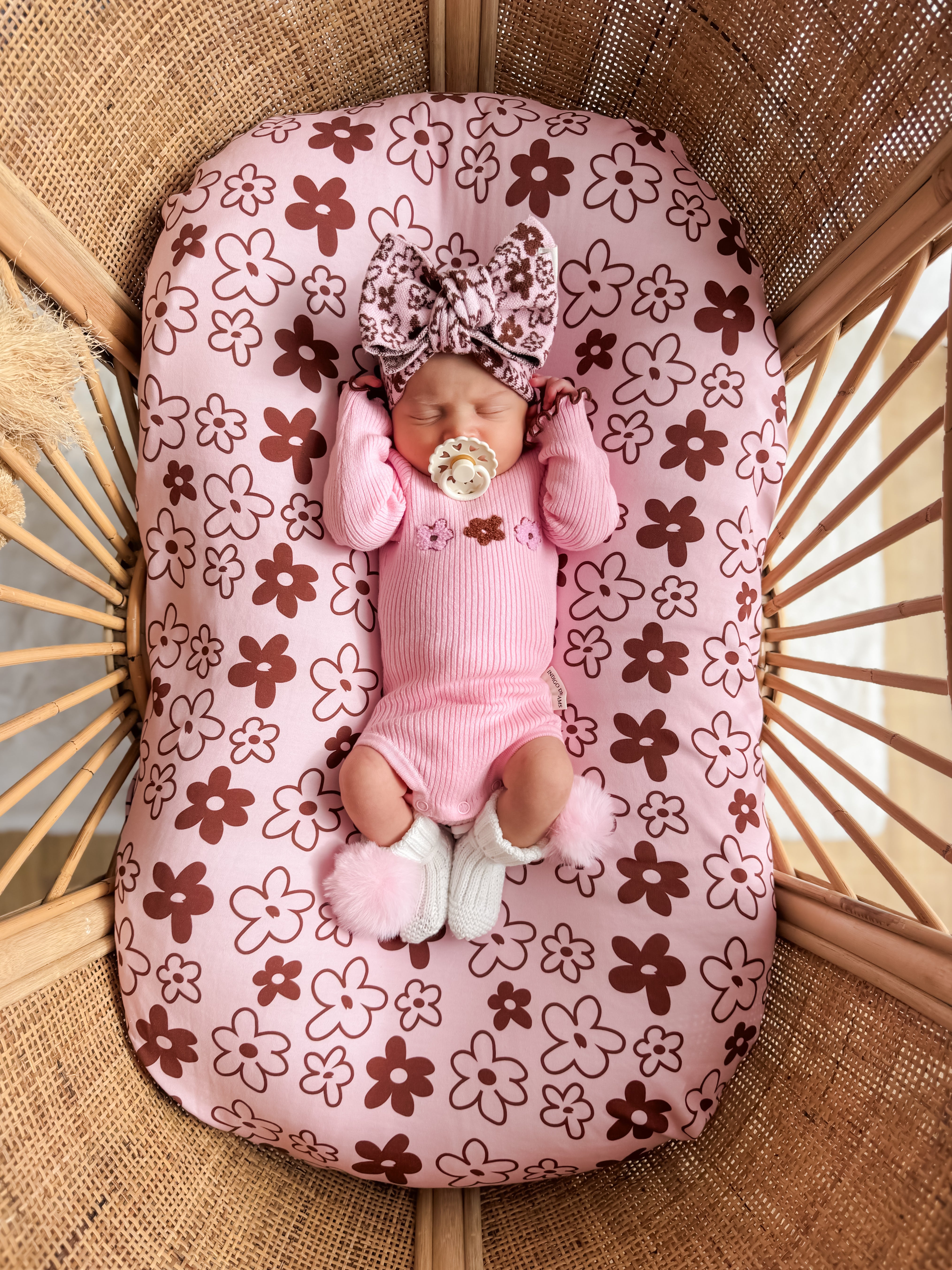 Romy Frill Bodysuit - Cocoa & Blossom