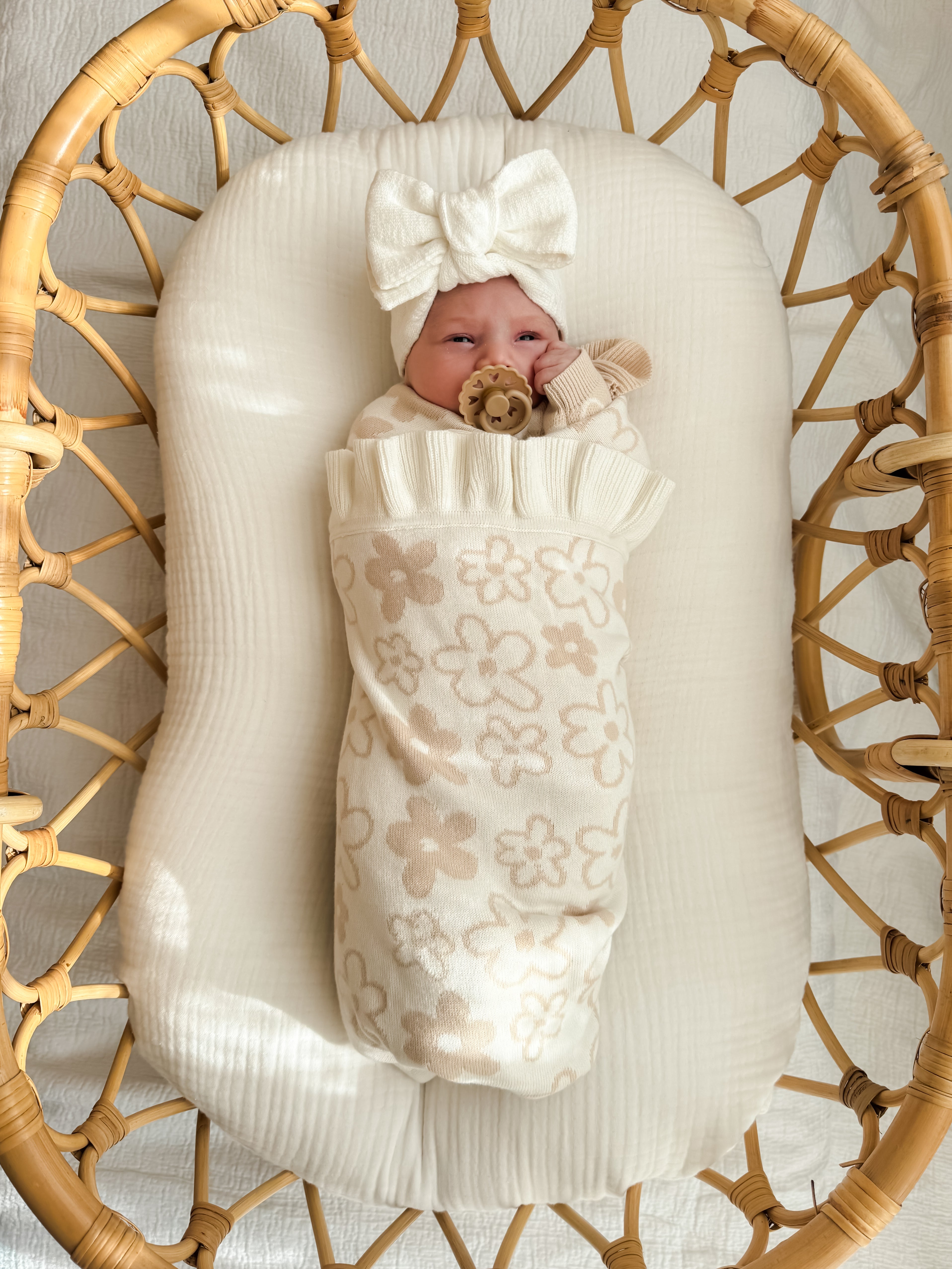 Romy Frill Reversible Blanket - Almond