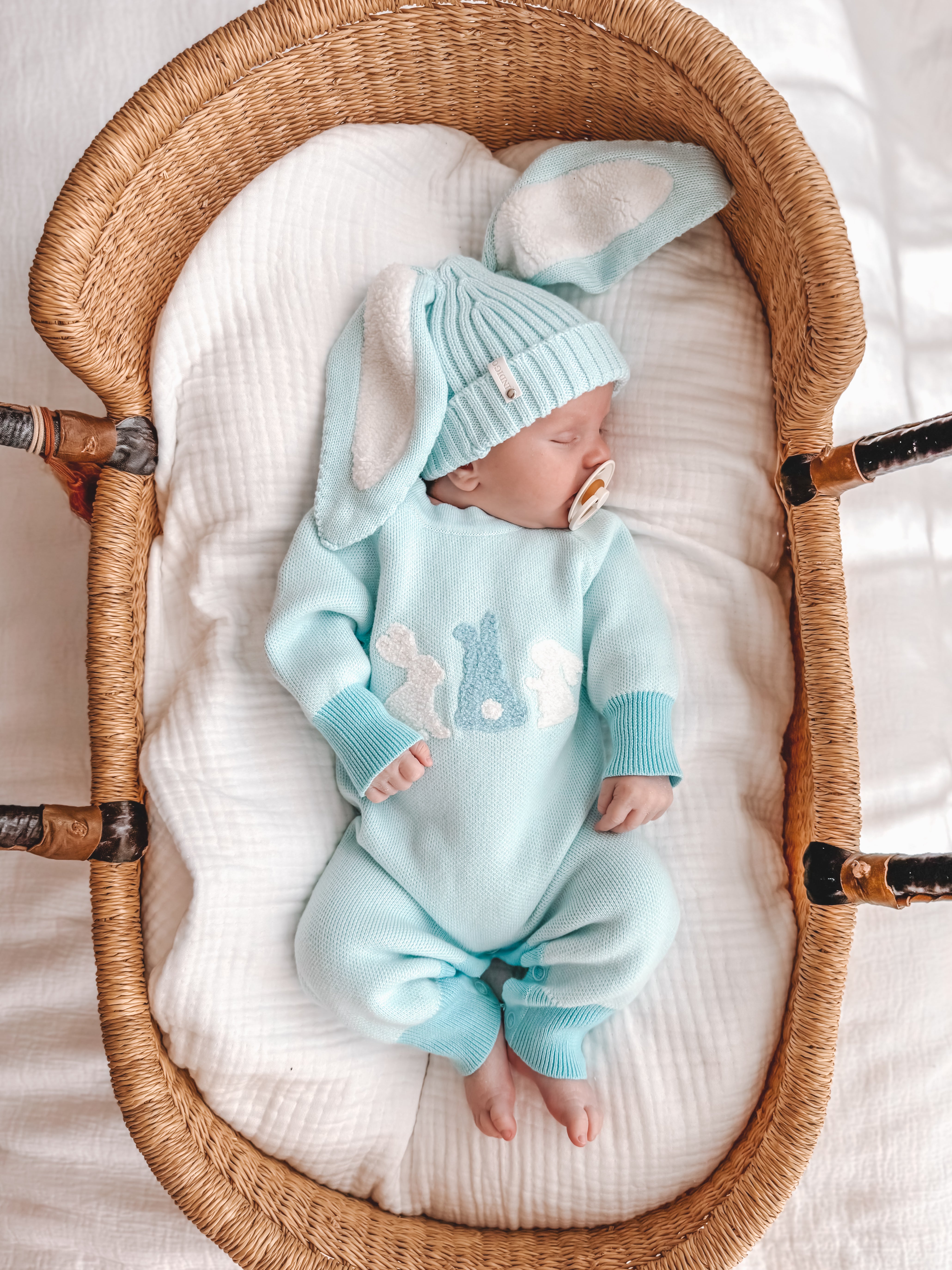 Bunny Boucle Romper - Sky