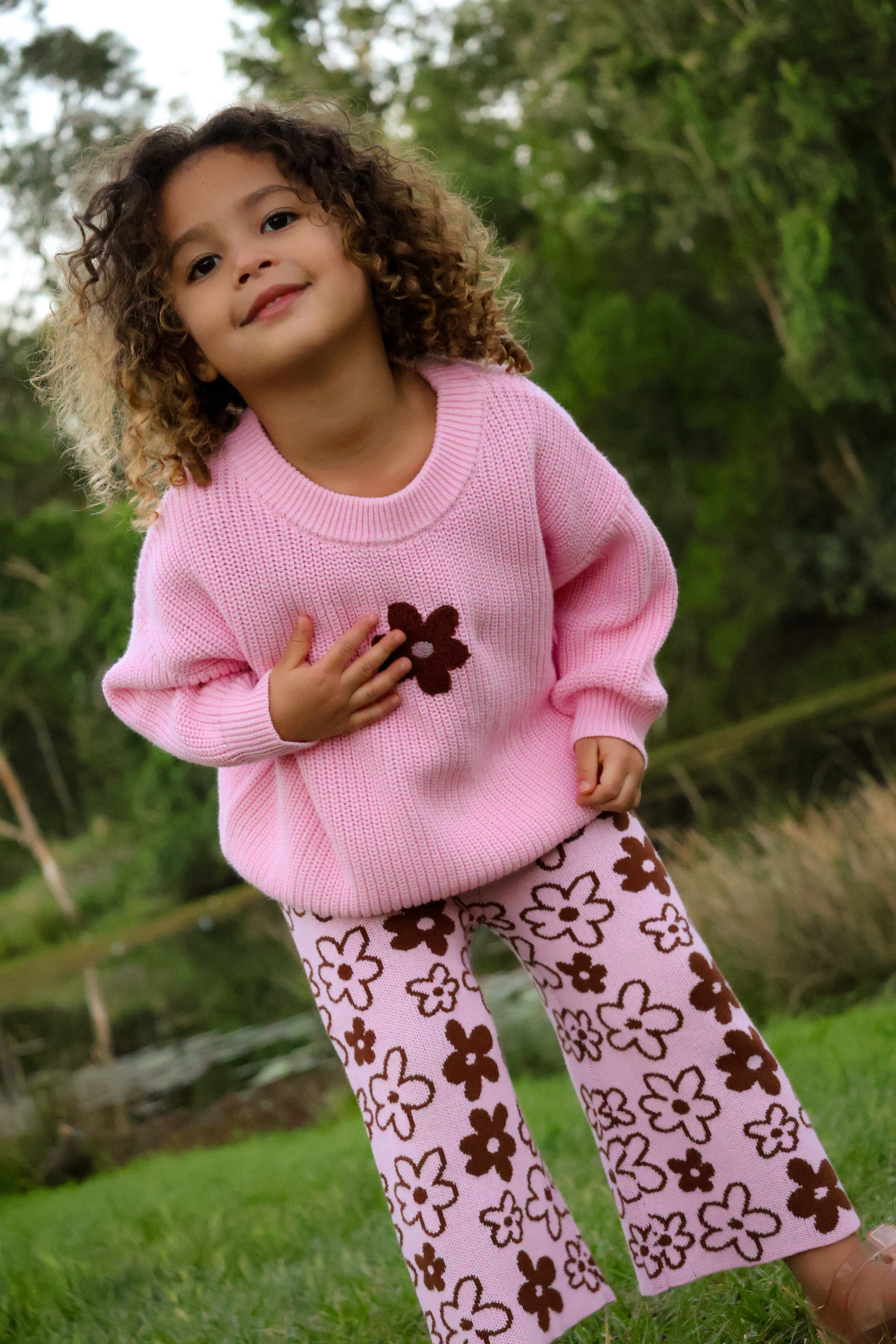 Romy Chunky Knit Jumper - Cocoa & Blossom