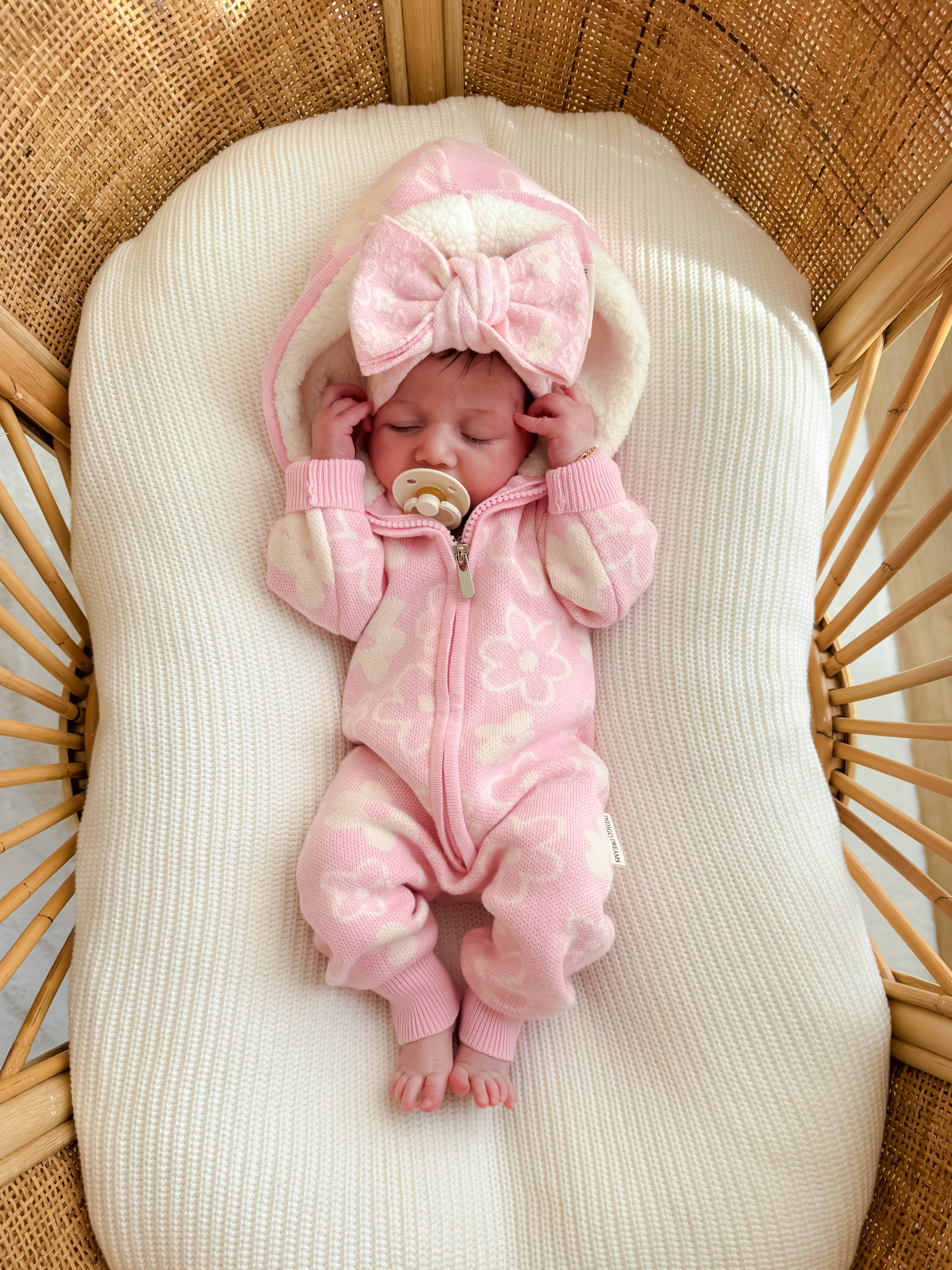 Romy Sherpa Hooded Romper - Marshmallow