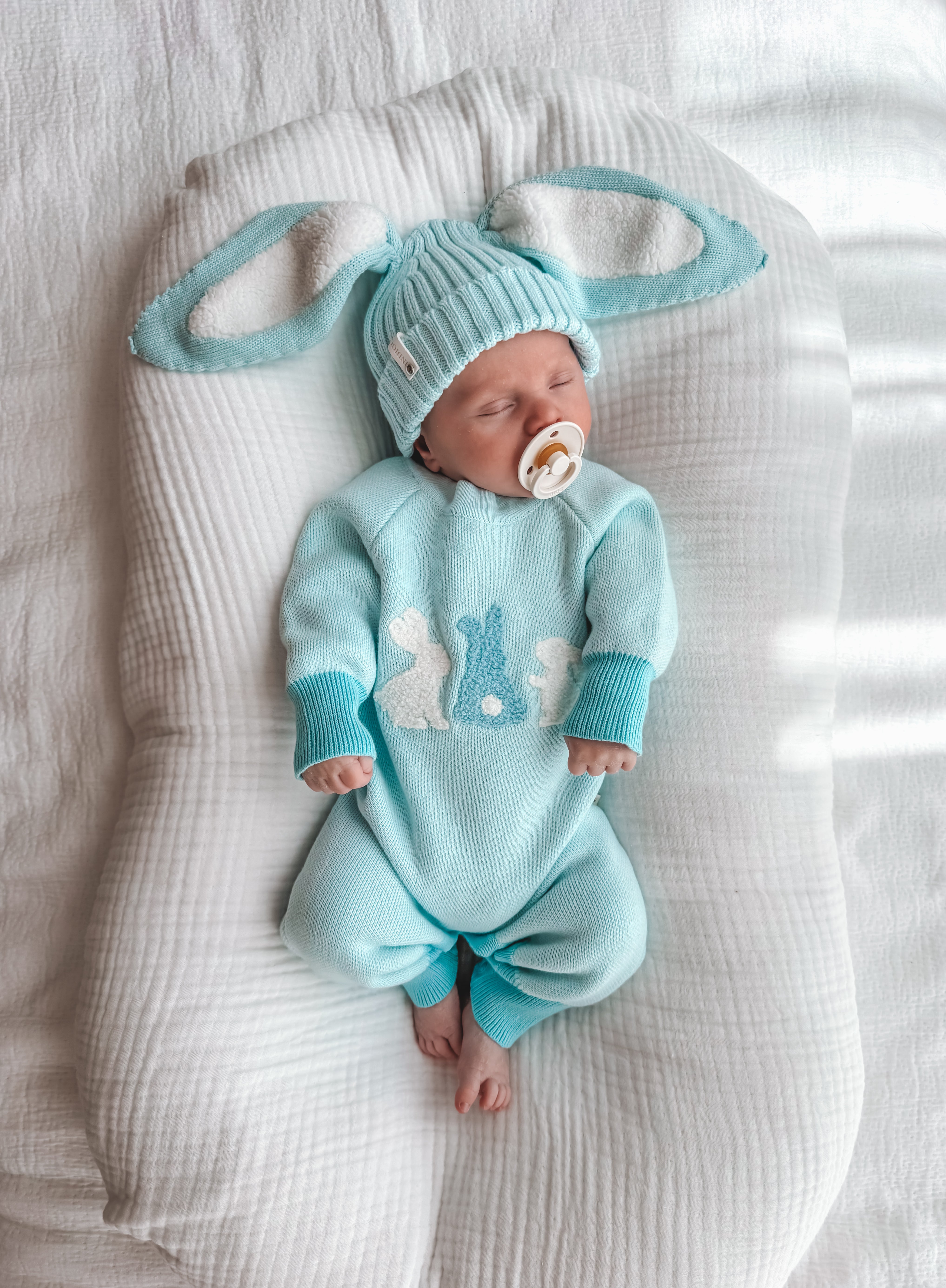 Bunny Boucle Romper - Sky