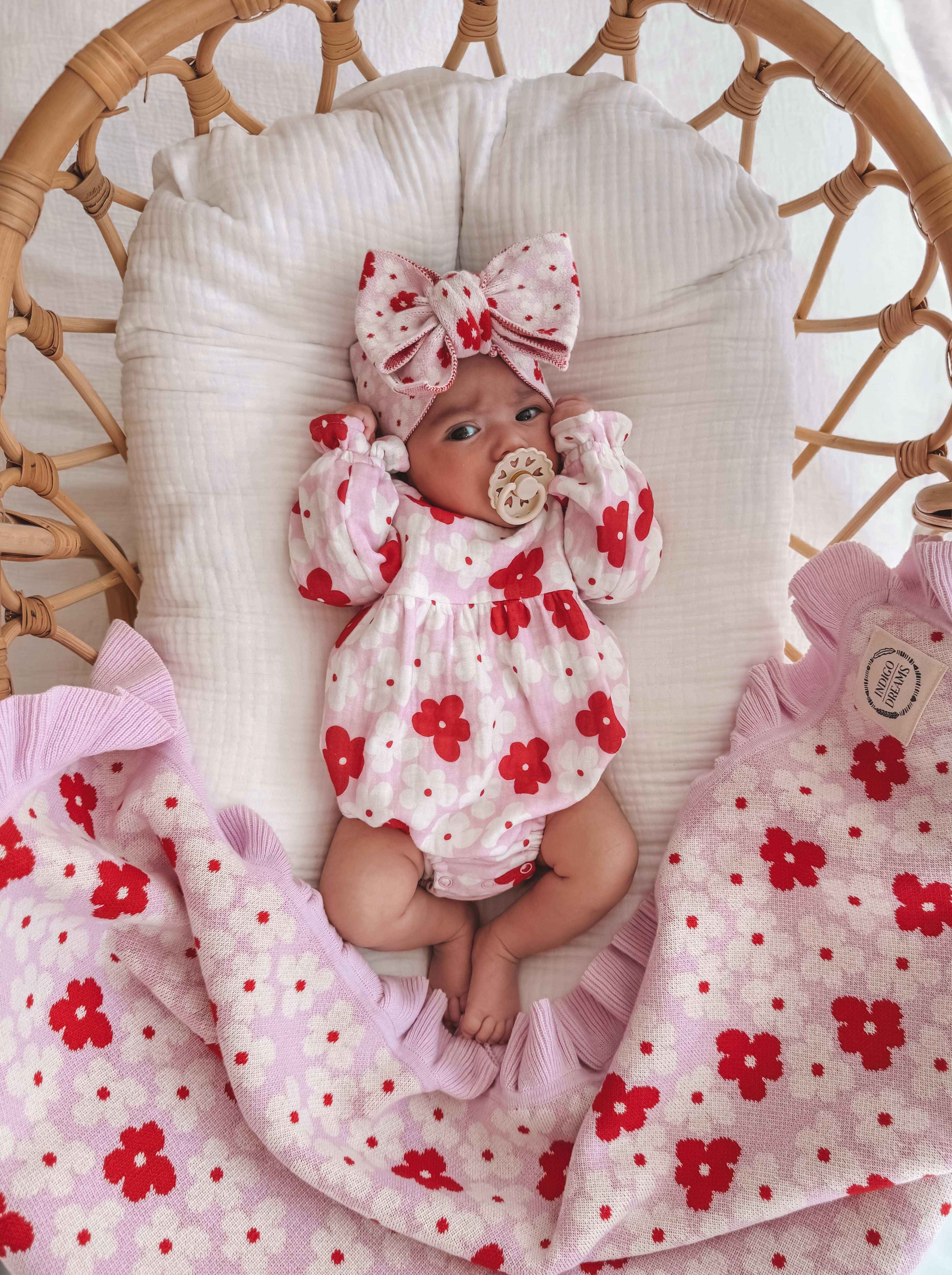 Lila Frill Sleeve Bubble Romper - Poppy