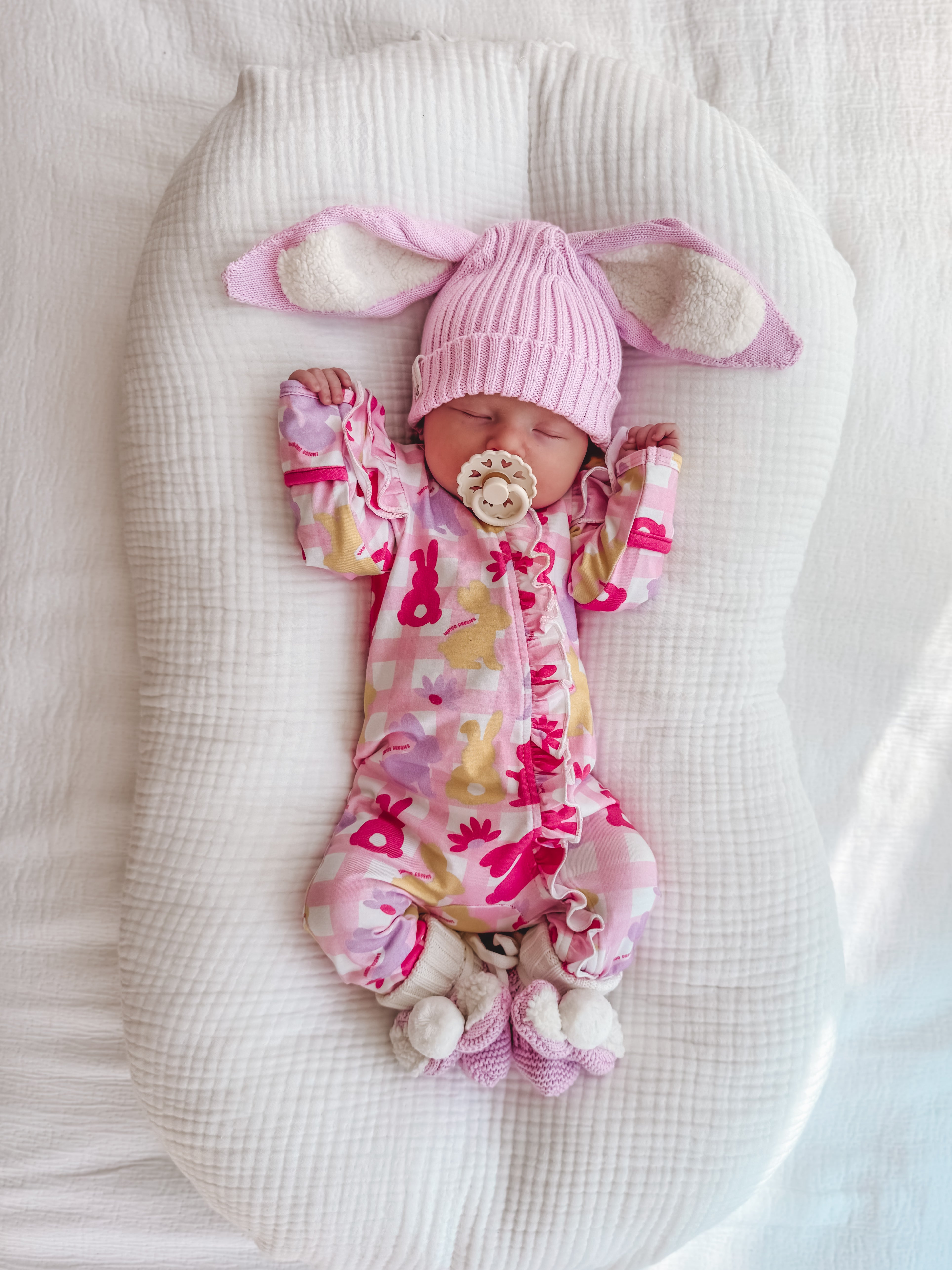 Bunny Ruffle Onesie - Blossom