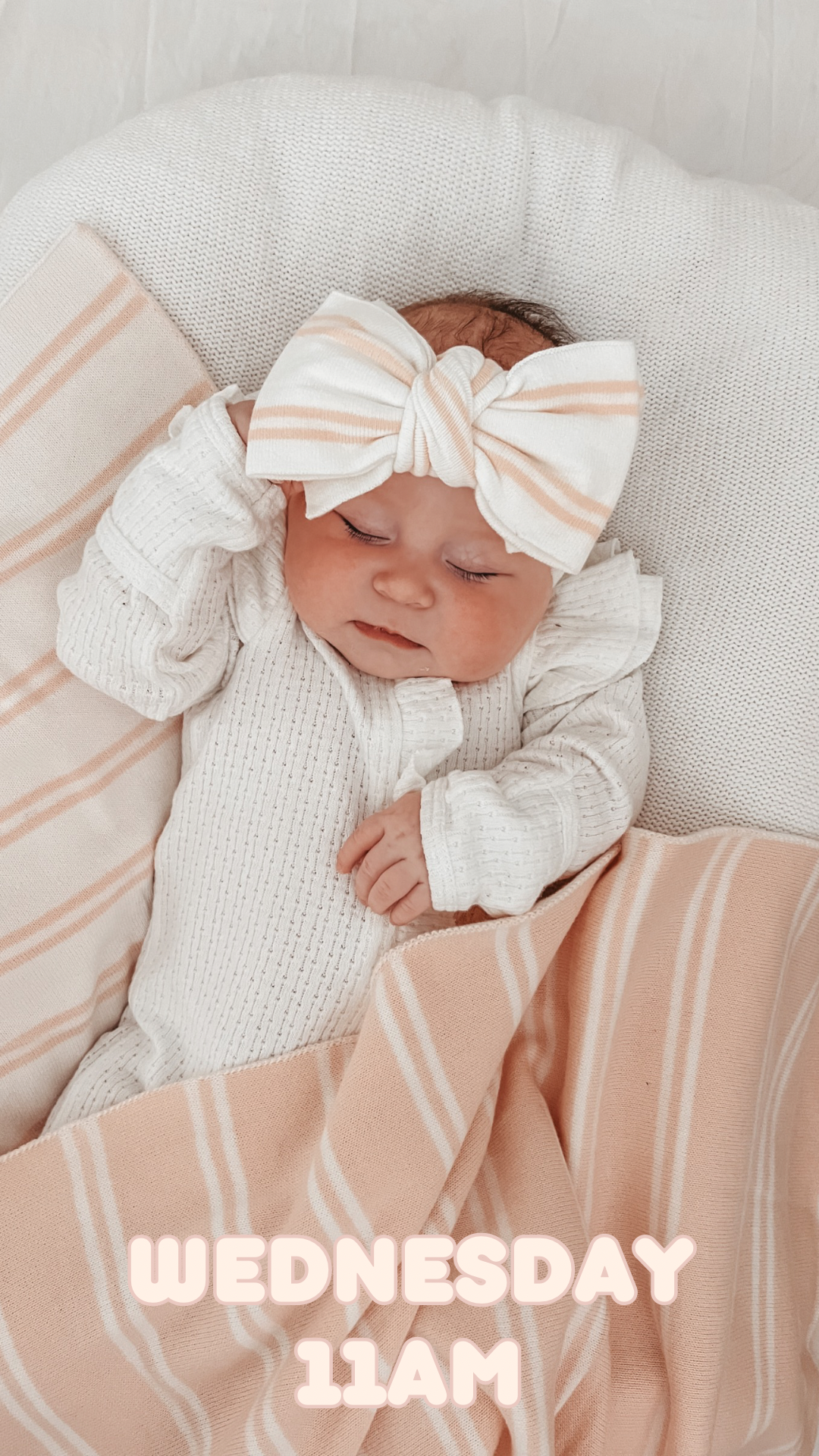 Soft Pink Stripe Knit Headband