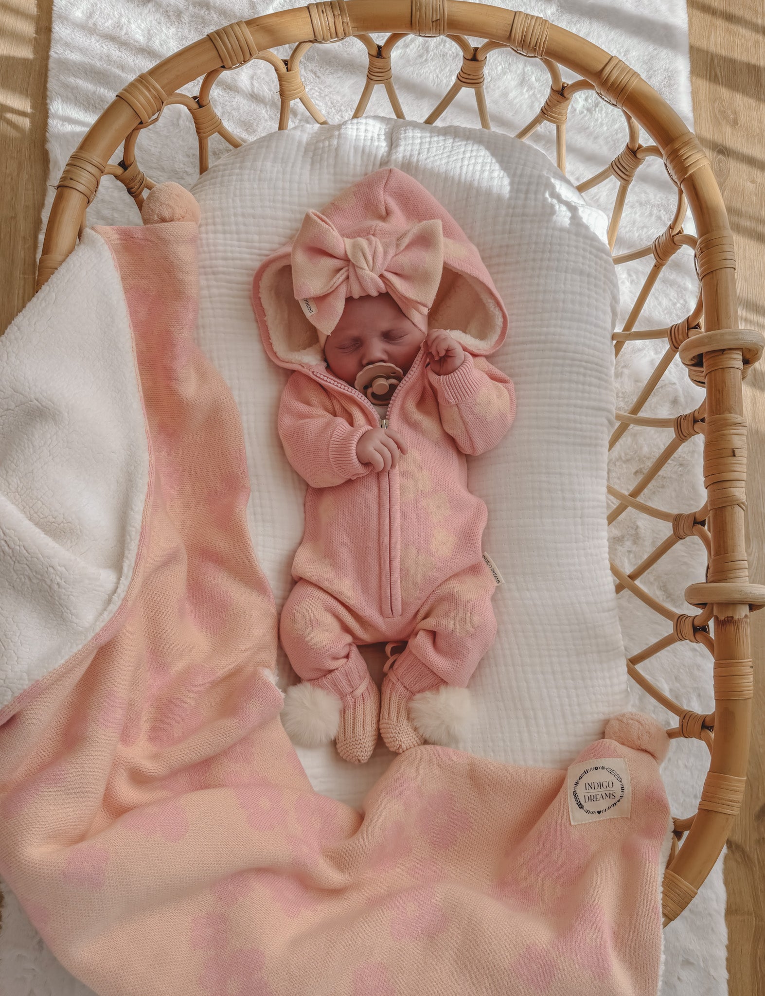 Coco Sherpa Blanket - Sherbet