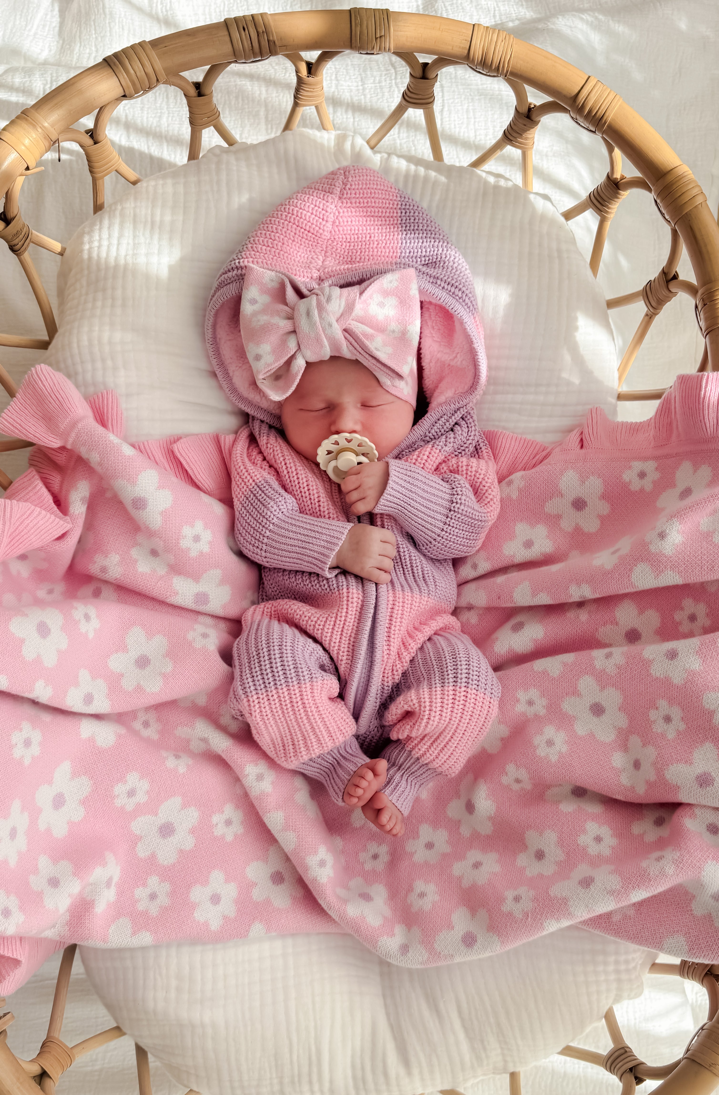 Posie Chunky Knit Sherpa Hooded Romper