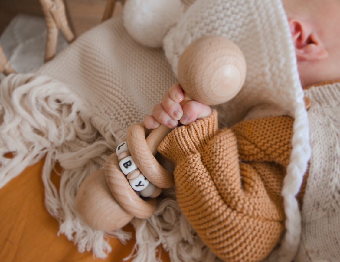 Wooden Keepsake Rattle Personalised