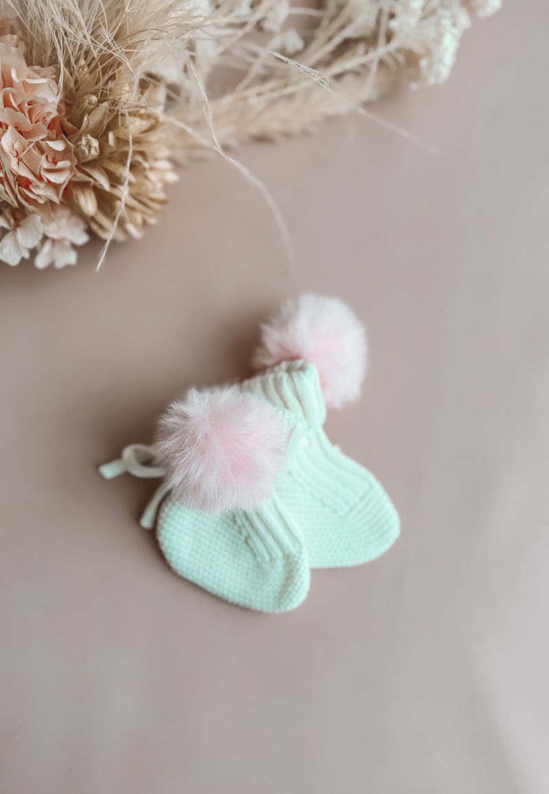Cotton Candy Pom Booties