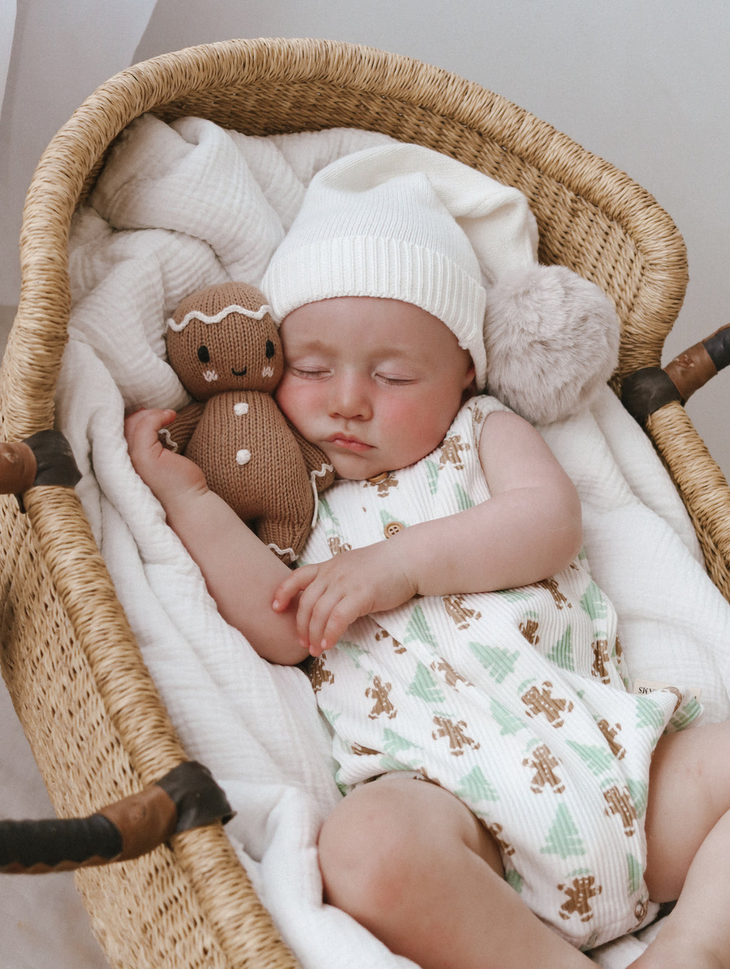 Mint Gingerbread Ribbed Bubble Romper