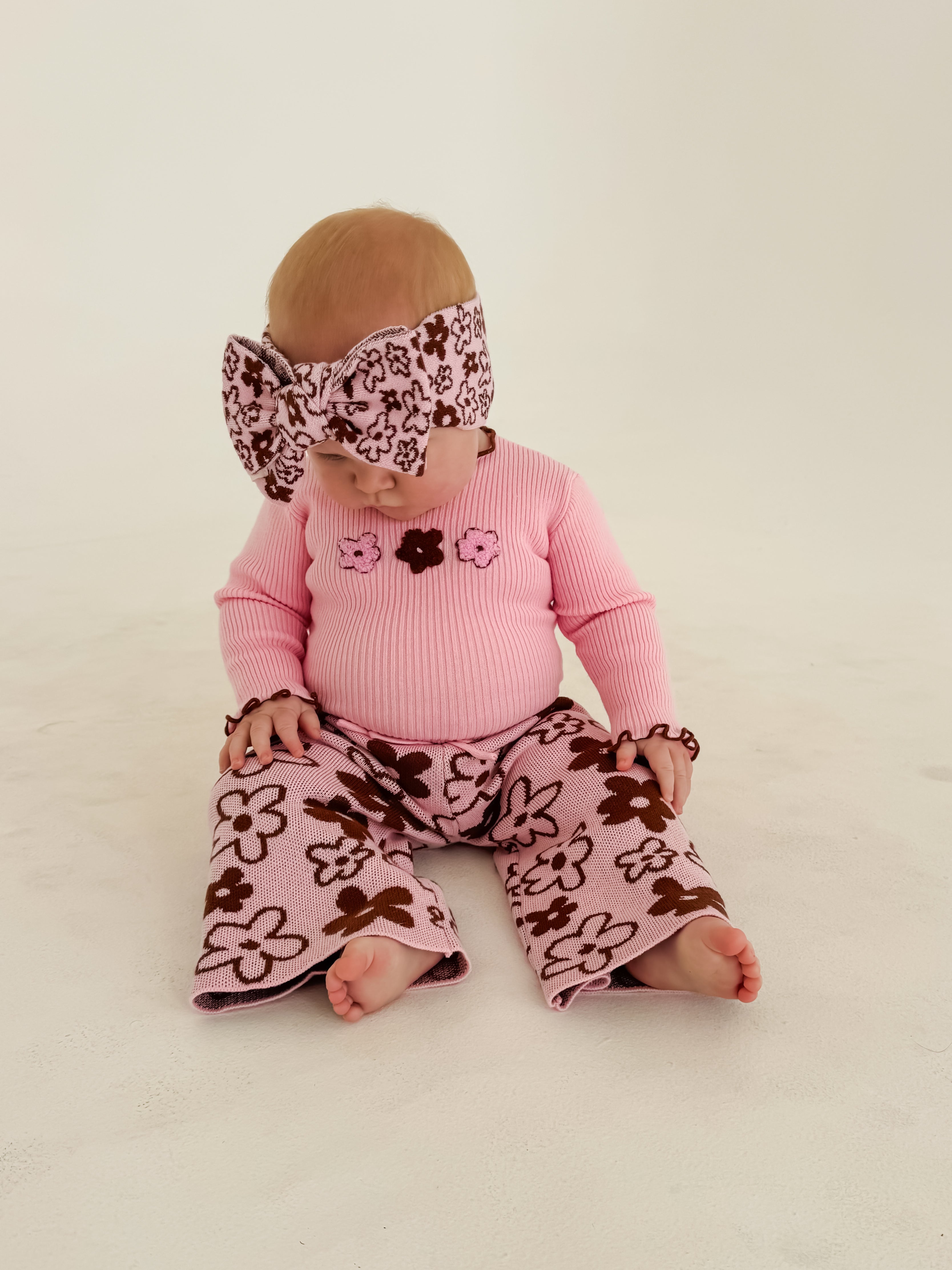 Romy Frill Bodysuit - Cocoa & Blossom