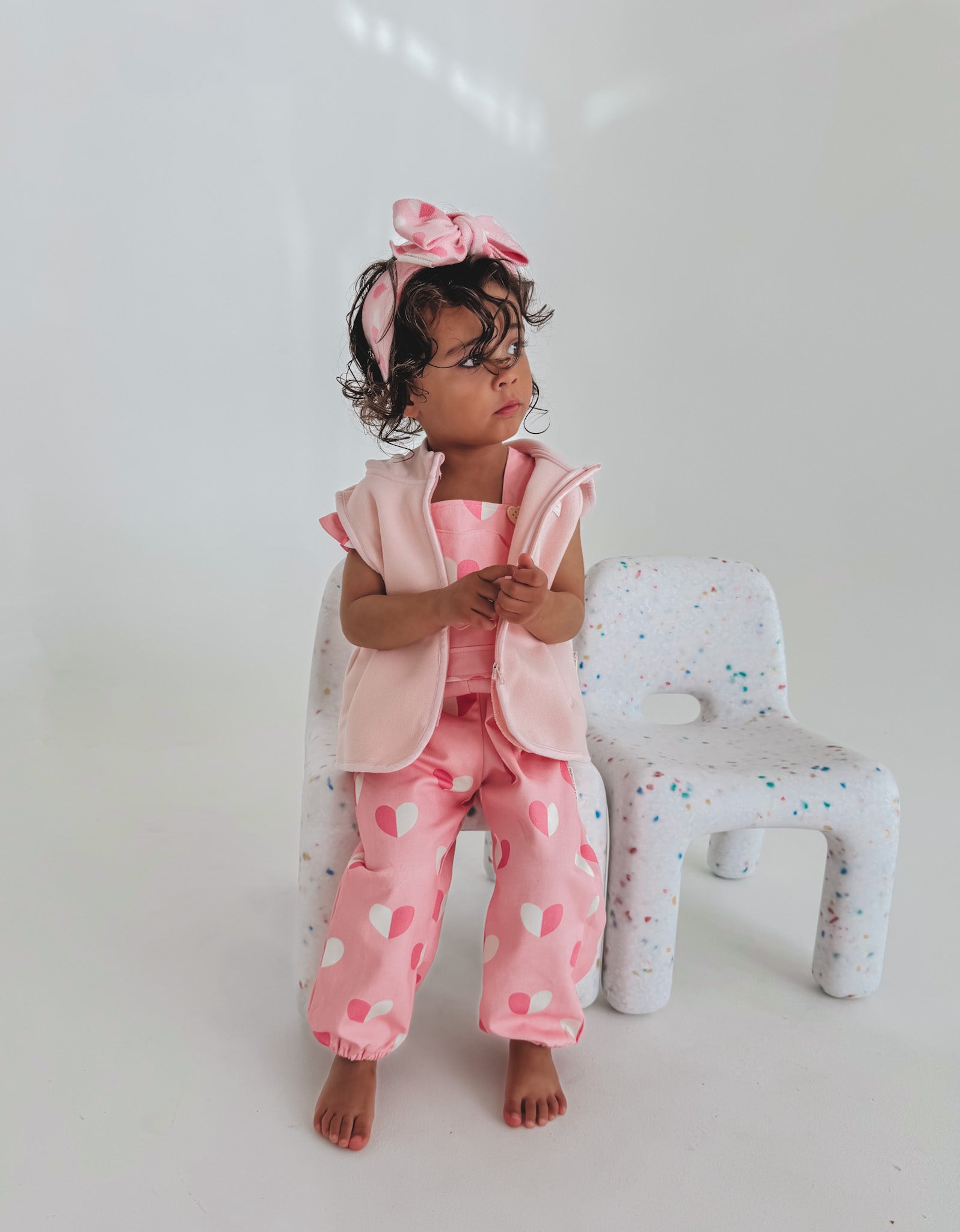 Hooded Vest - Baby Pink