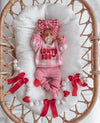 Santa Baby Gingham Jumper - Candy