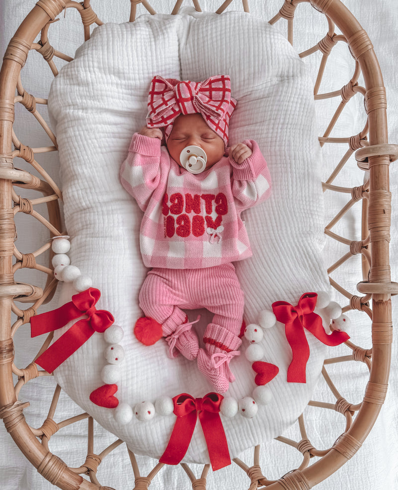 Santa Baby Gingham Jumper - Candy