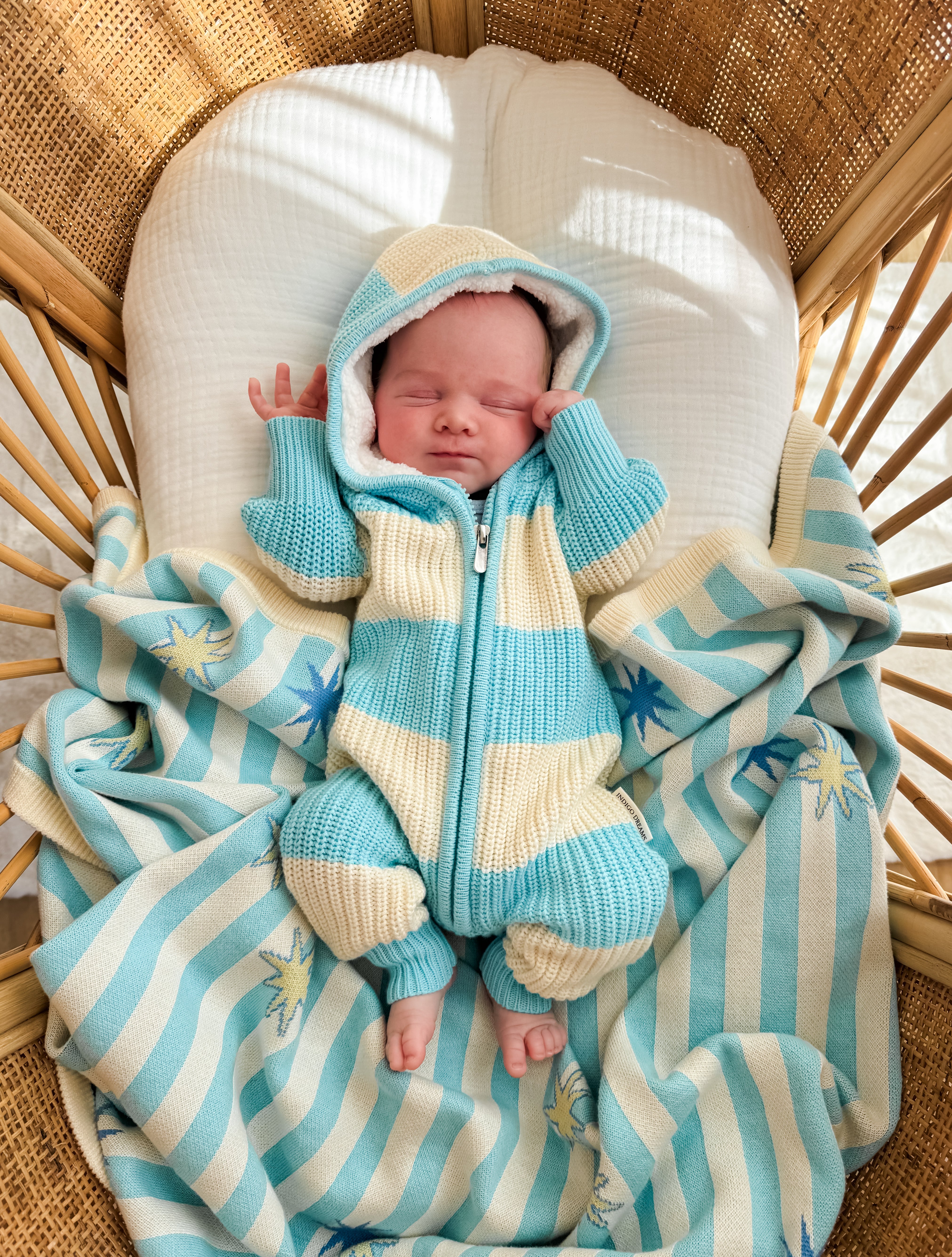 Chunky Knit Hooded Romper - Bowie