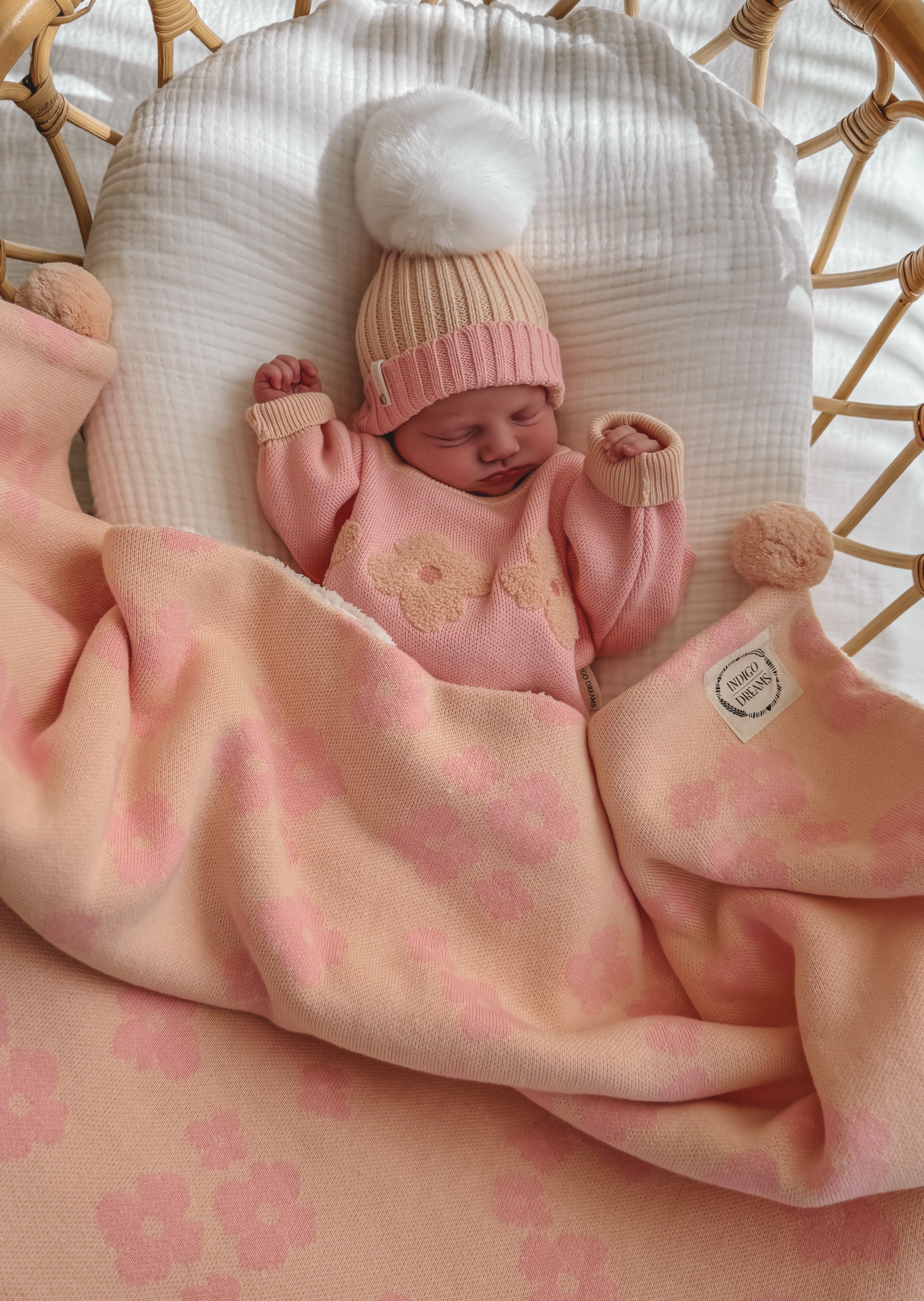 Coco Sherpa Blanket - Sherbet