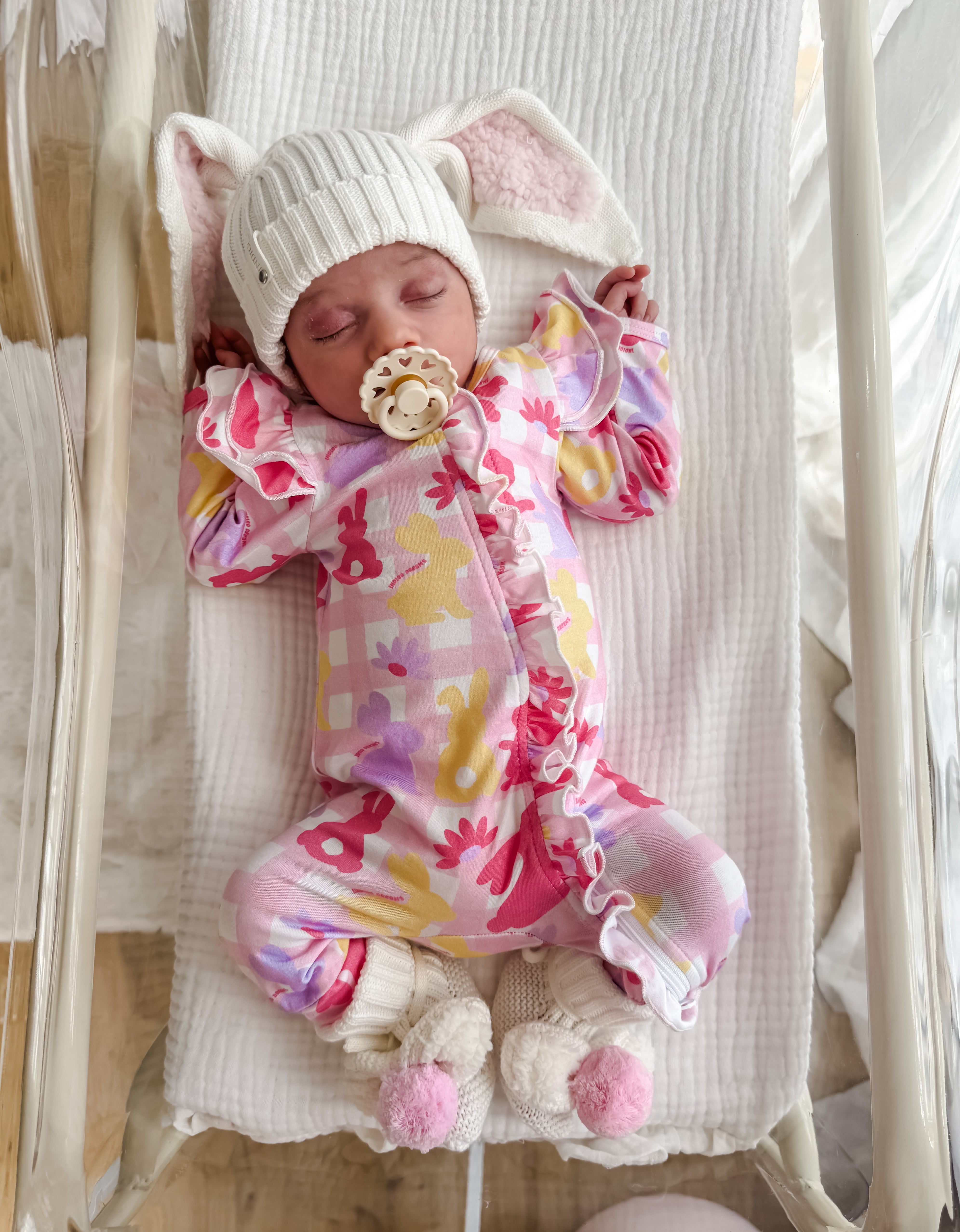 Bunny Ruffle Onesie - Blossom
