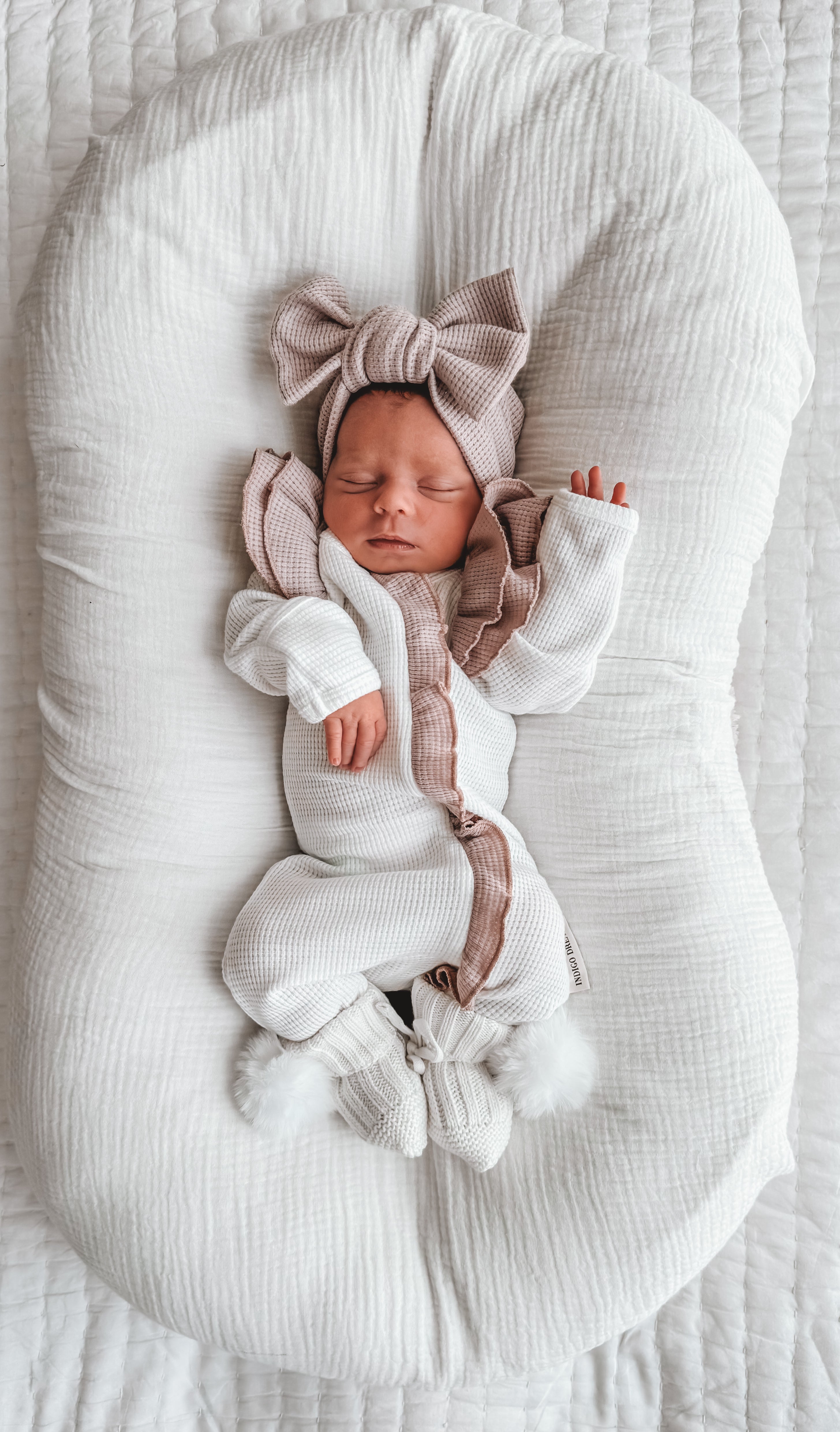 Coconut and Mauve Waffle Onesie