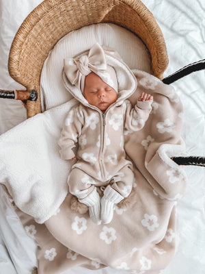 Lola Sherpa Hooded Romper Oatmeal