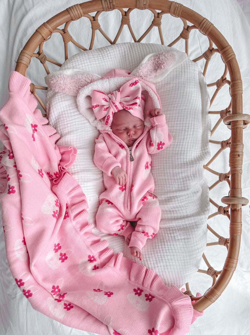 Bonnie Sherpa Hooded Romper - Bubblegum Pink