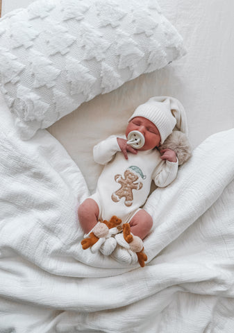 Mint Gingerbread Ribbed Bubble Romper