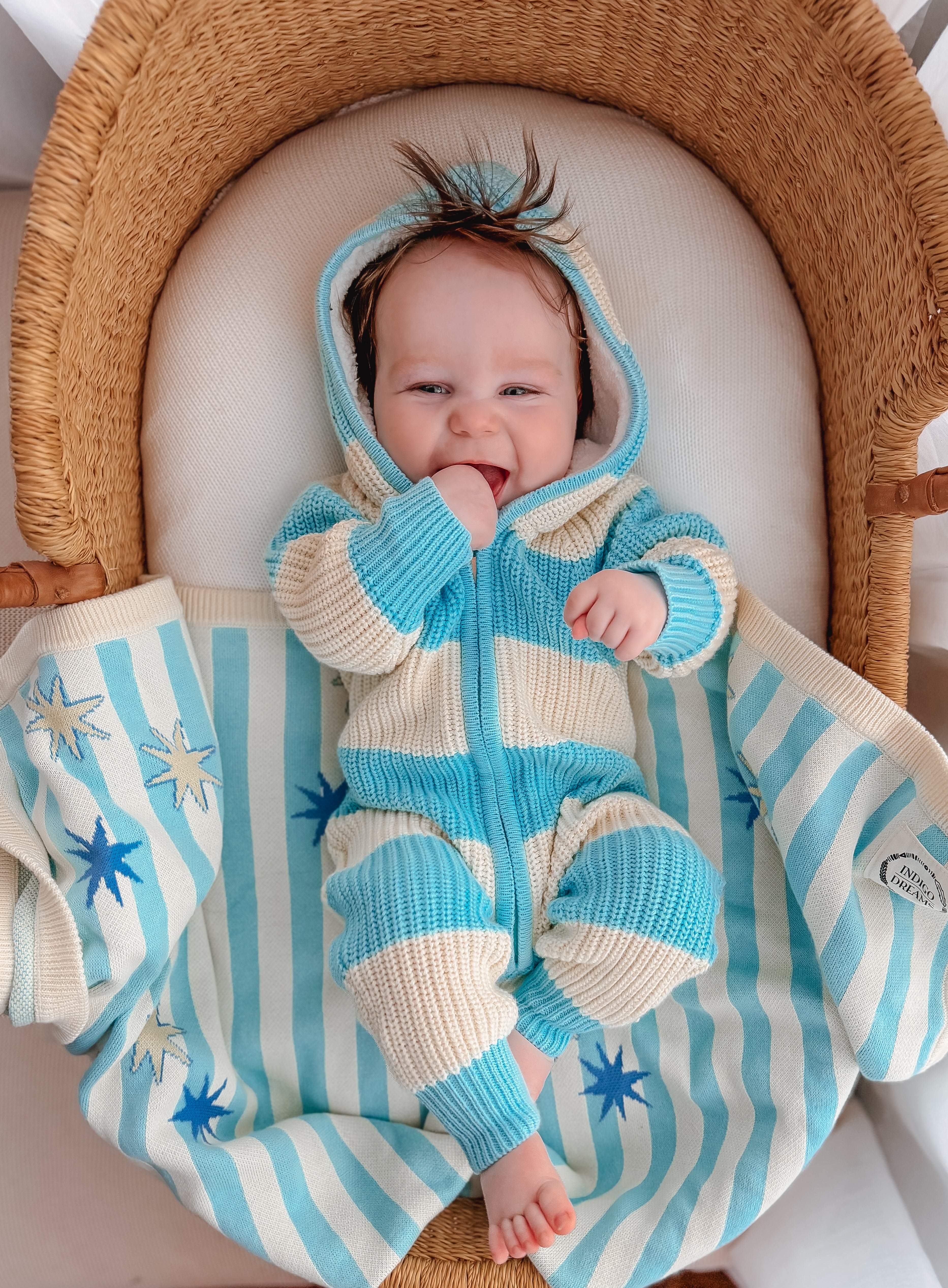 Chunky Knit Hooded Romper - Bowie