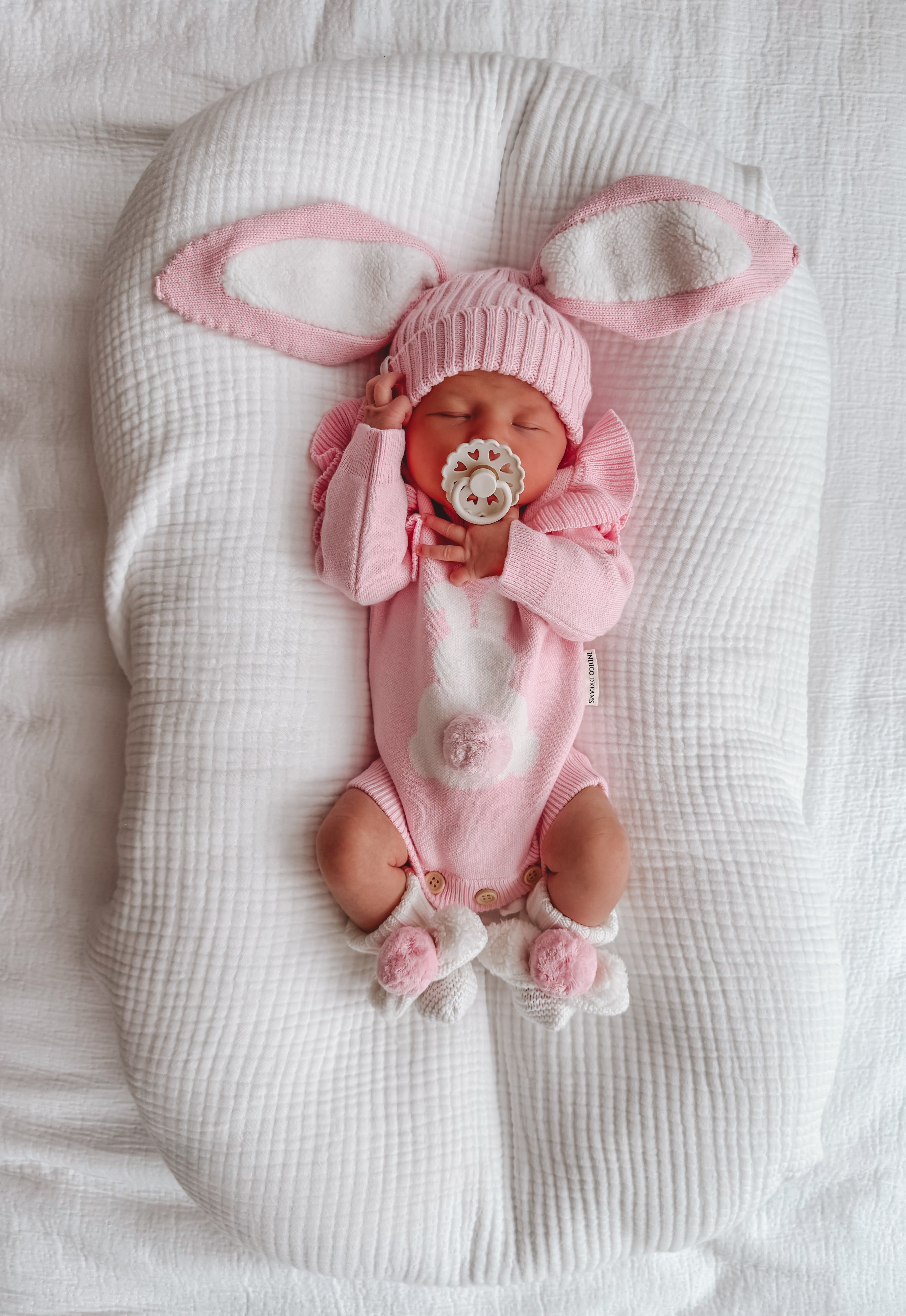 Sherpa Bunny Booties - Pink