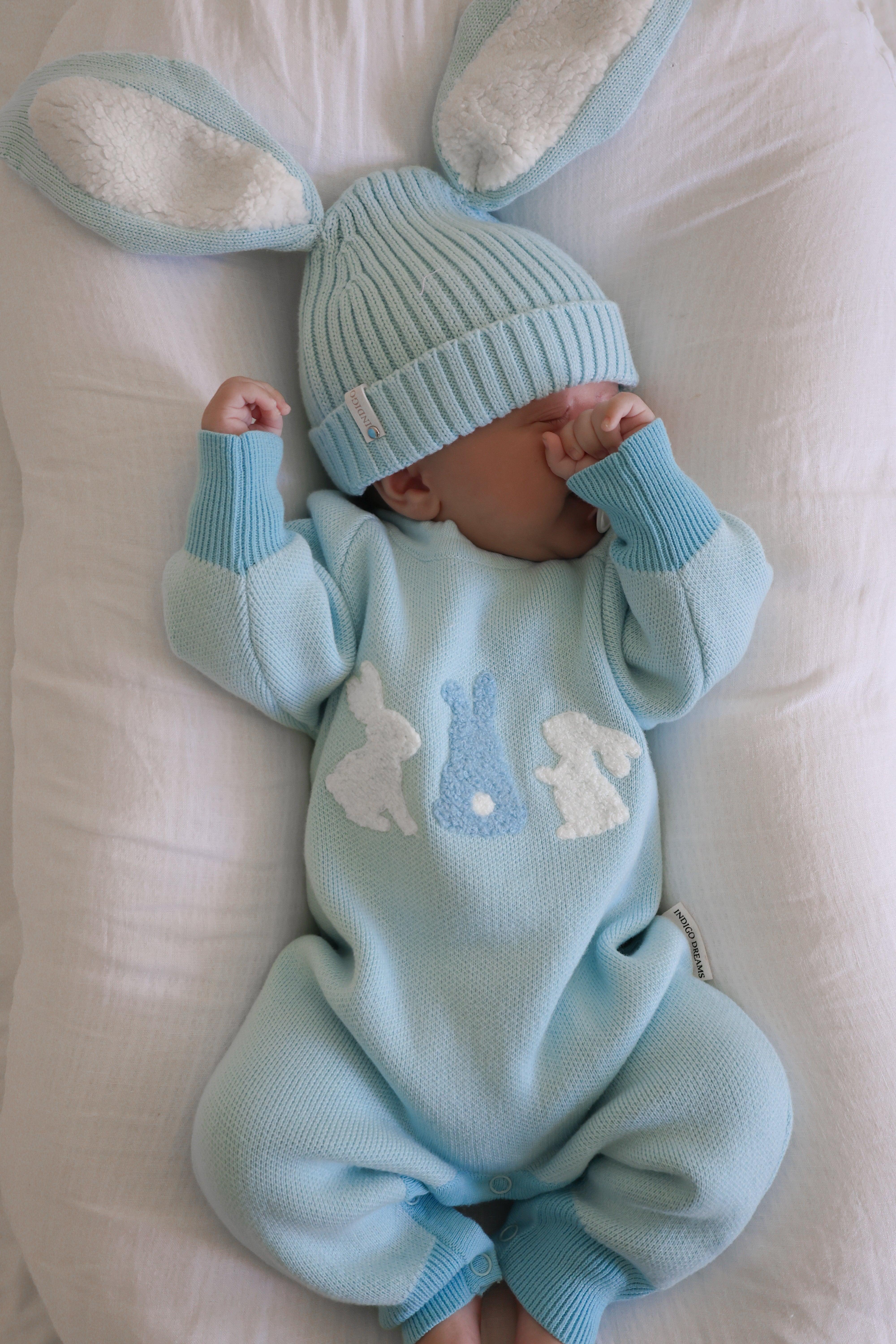 Bunny Boucle Romper - Sky