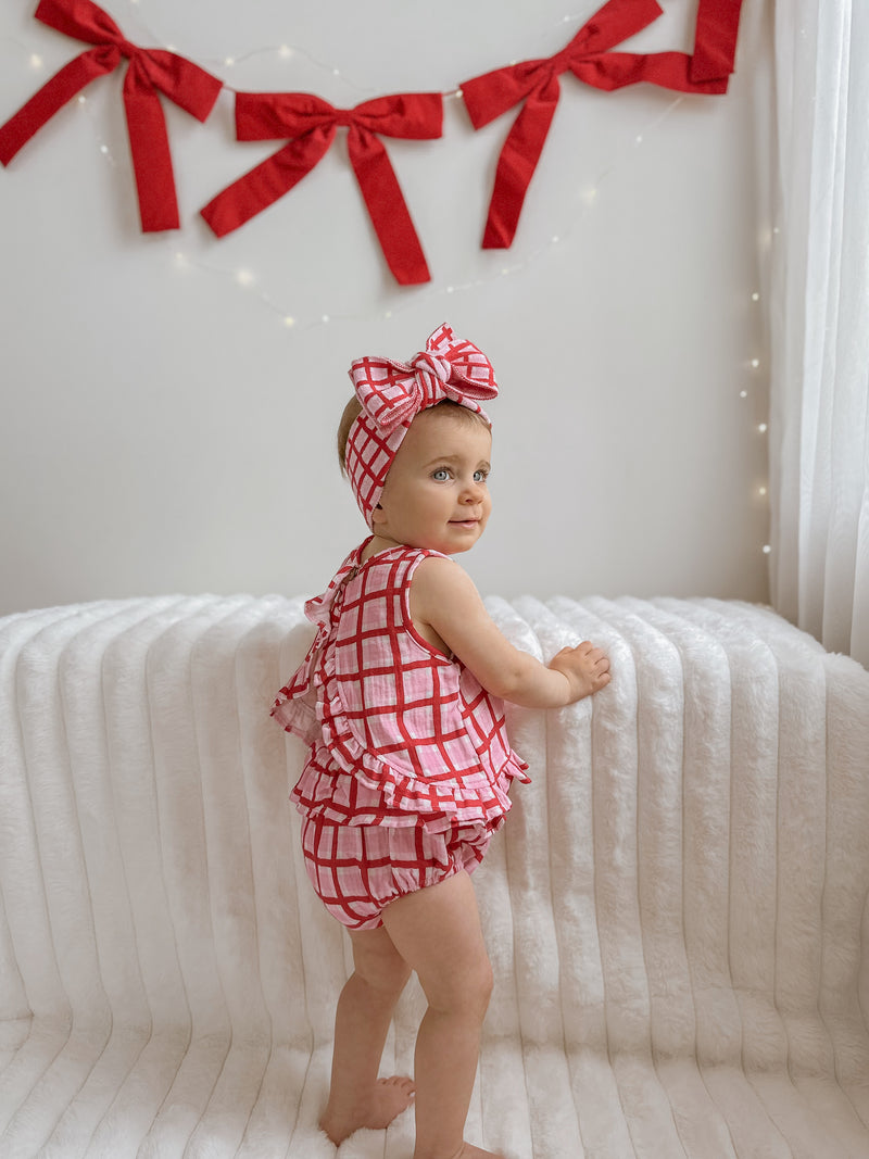 Candy Check Open Back Top