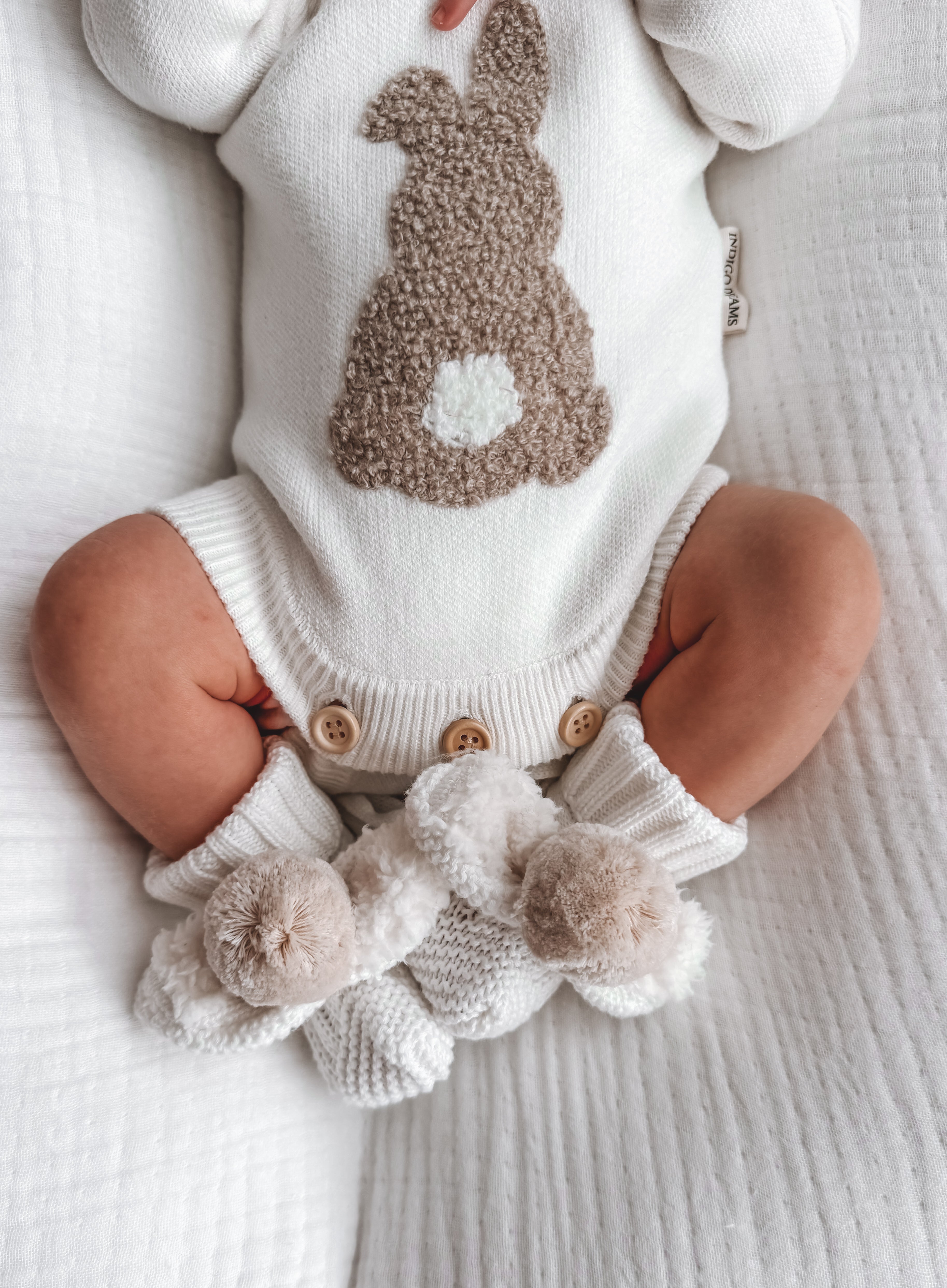 Sherpa Bunny Booties - Oat