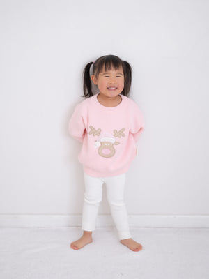 Pink Reindeer Sherpa Jumper