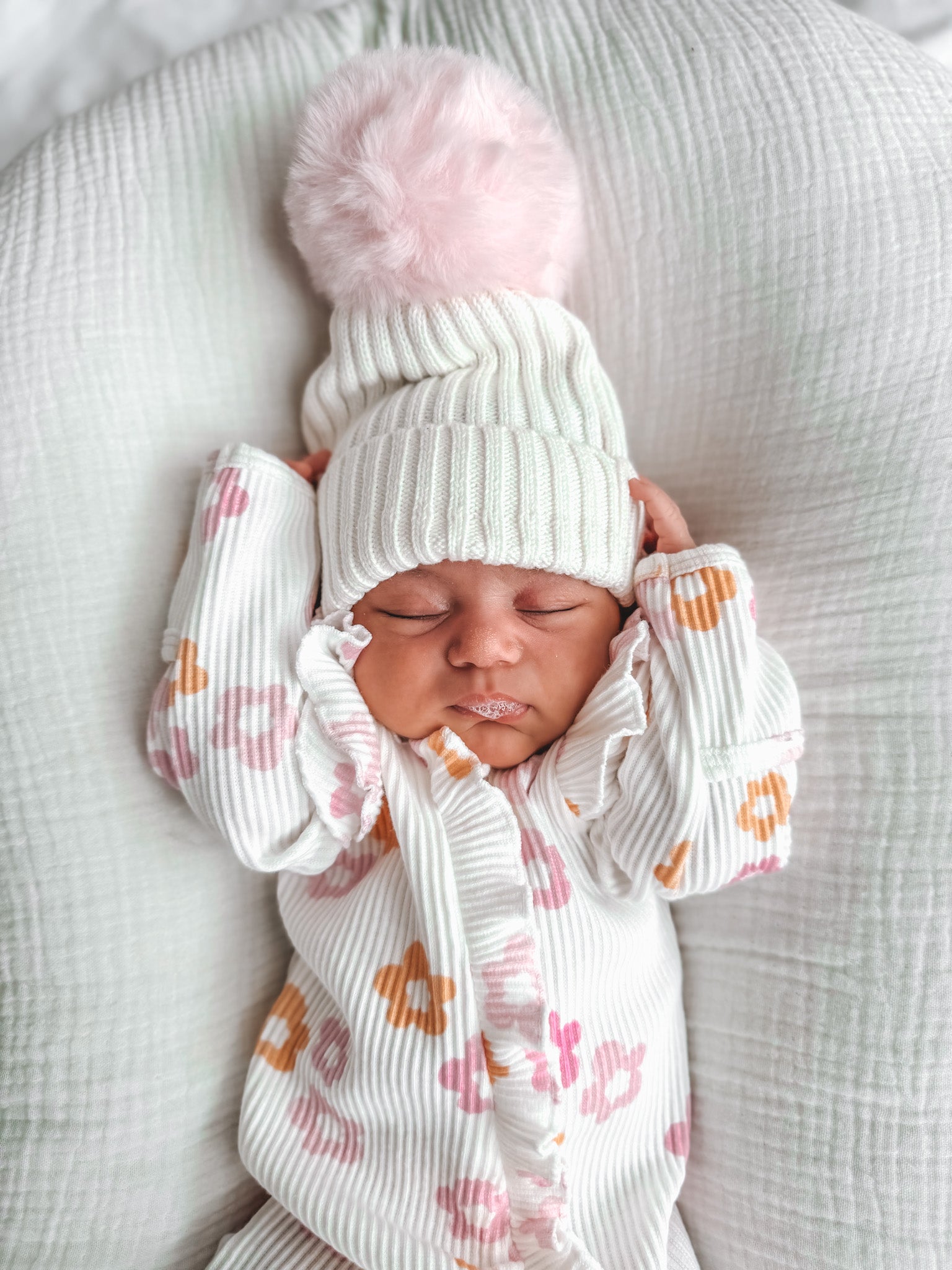 Cotton Candy Pom Beanie