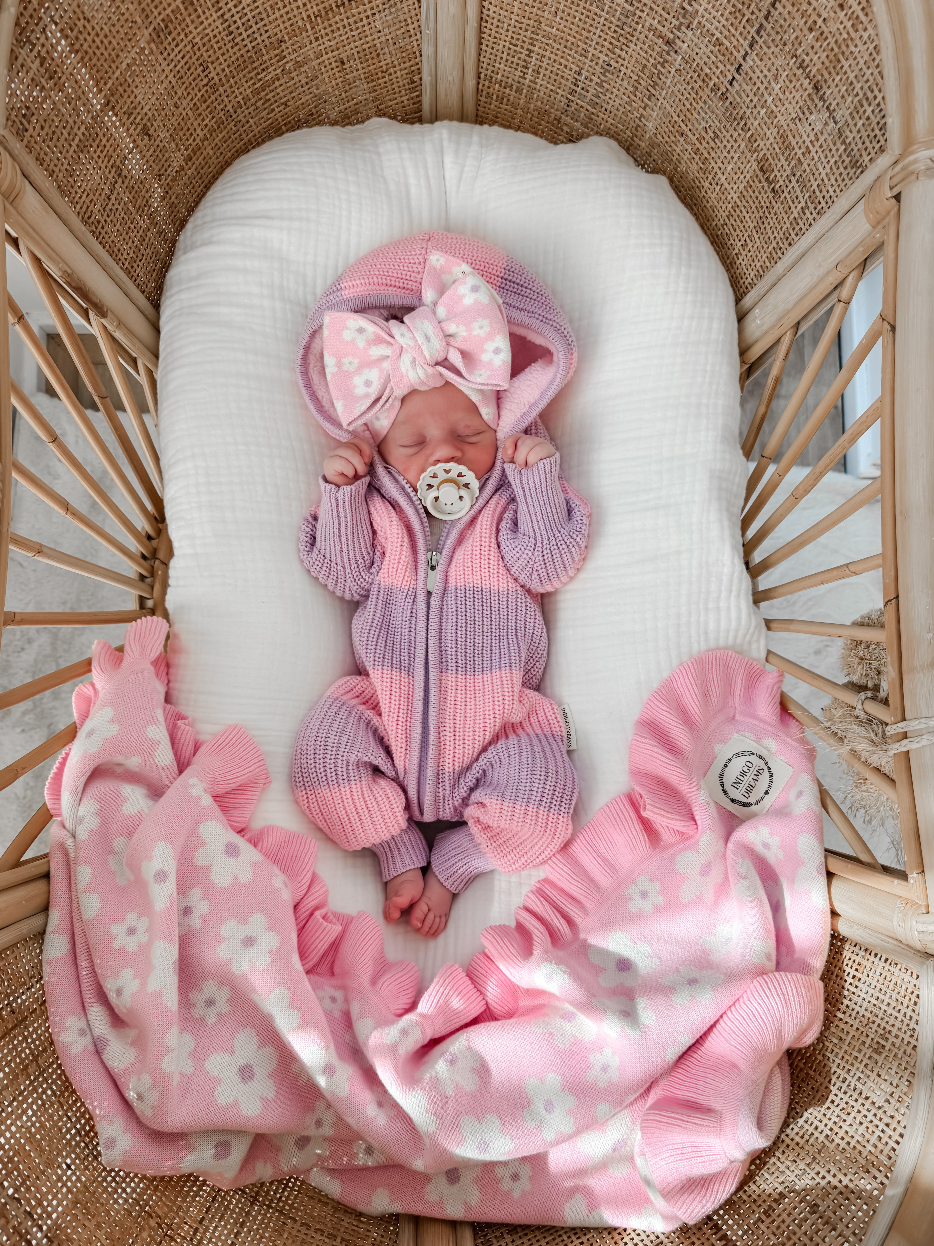 Posie Chunky Knit Sherpa Hooded Romper