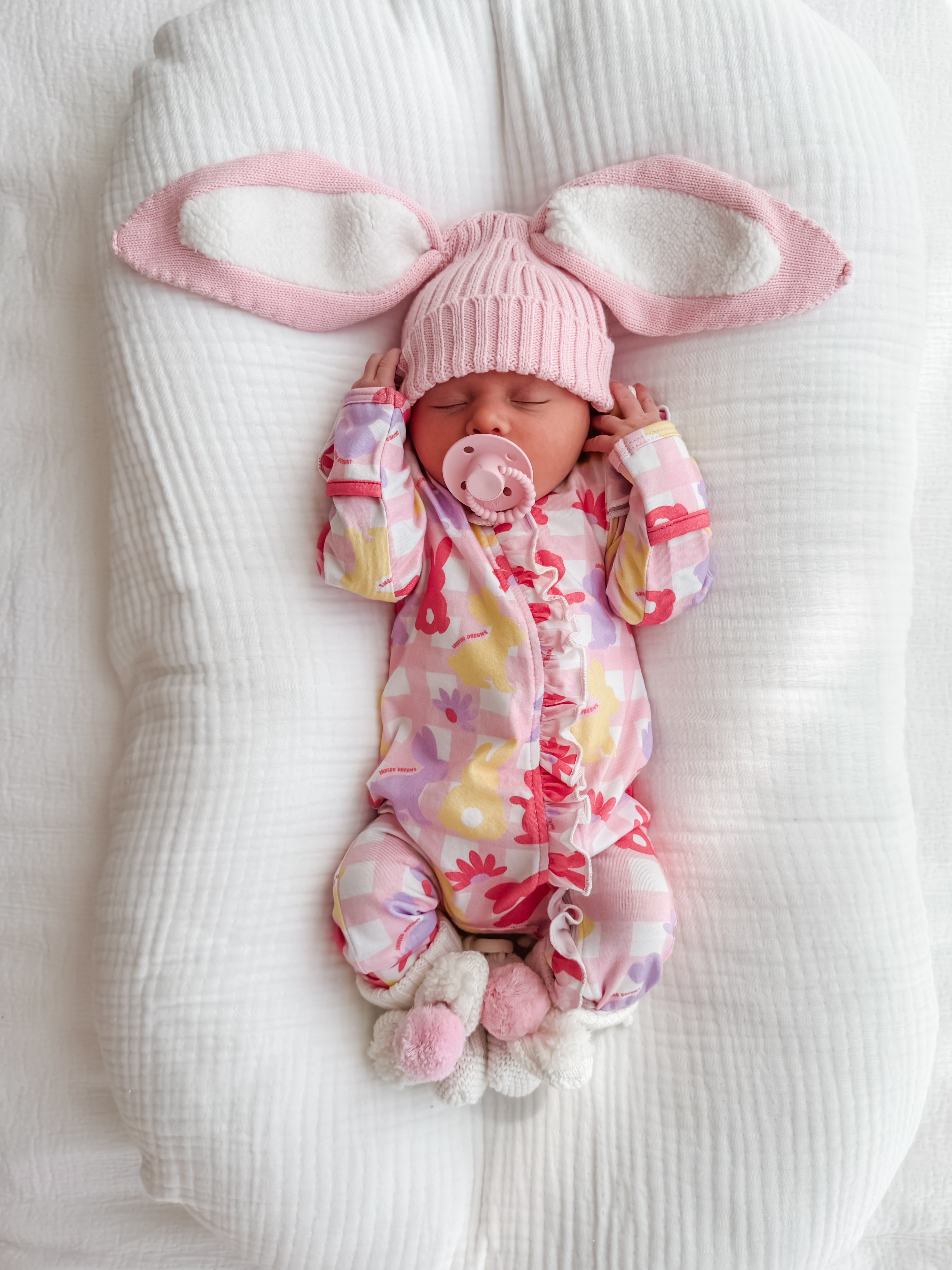 Bunny Ruffle Onesie - Blossom