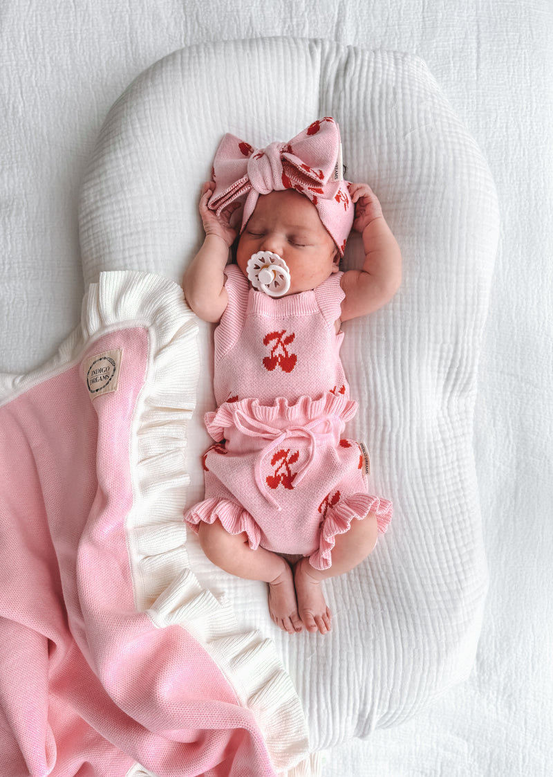 Cherry Pink Frill Blanket