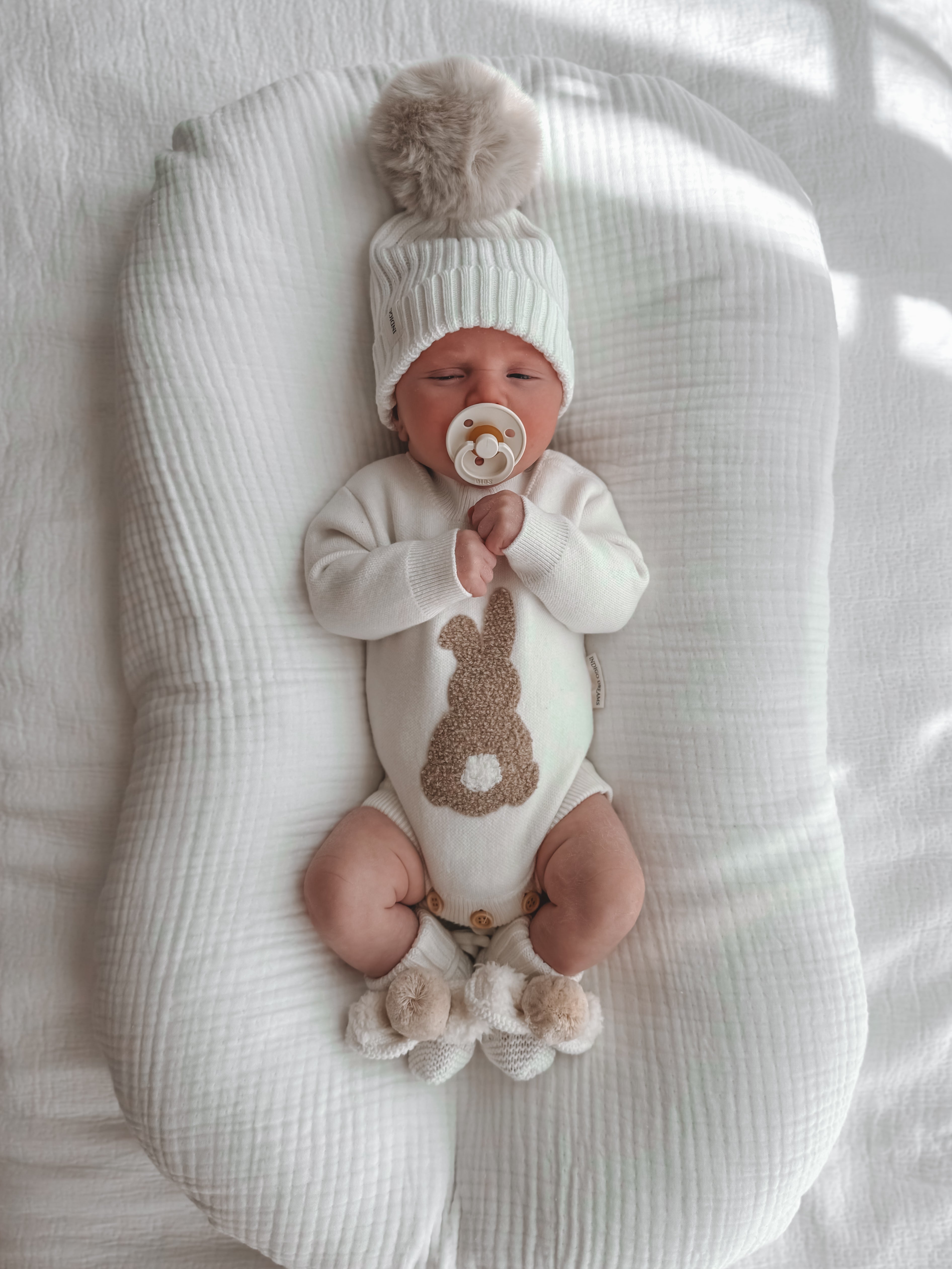 Sherpa Bunny Booties - Oat