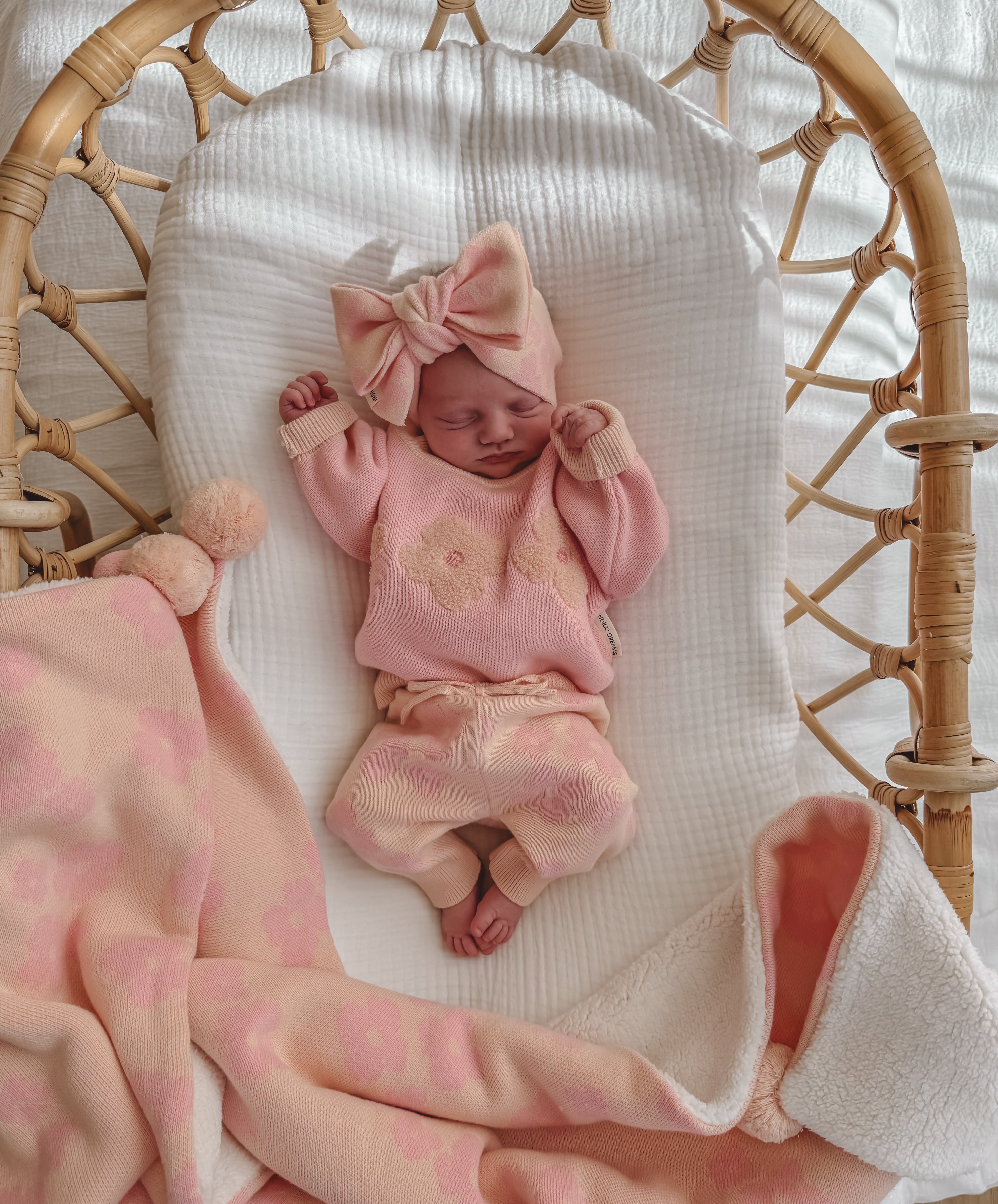 Coco Sherpa Blanket - Sherbet