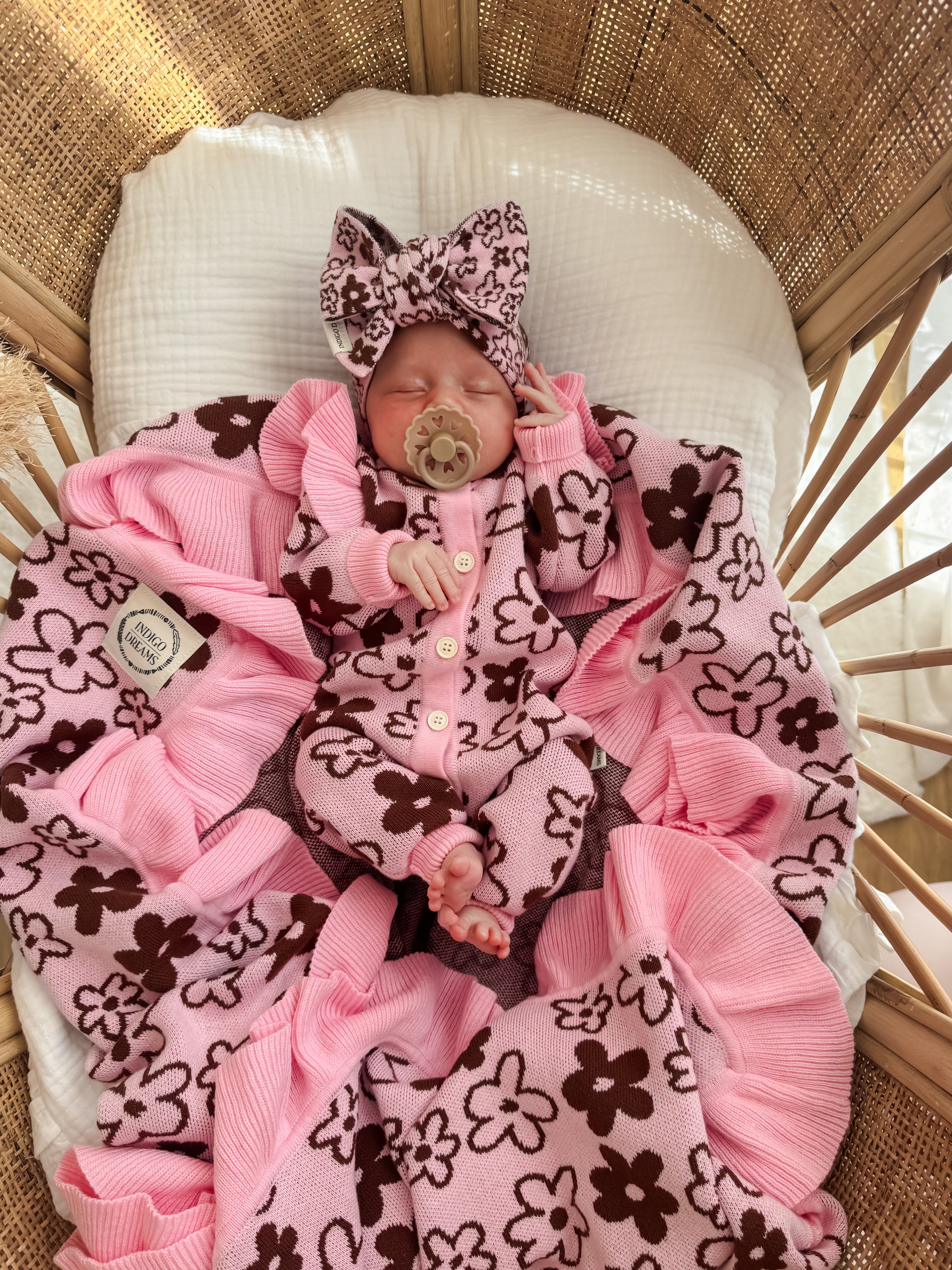 Romy Frill Romper - Cocoa & Blossom